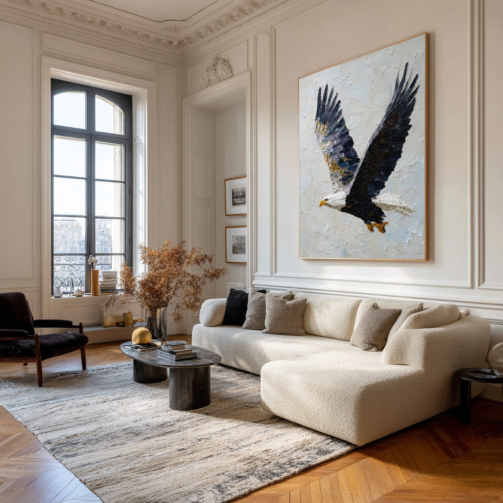 Bold Eagle Wall Art - Textured Impasto Painting #AG 053