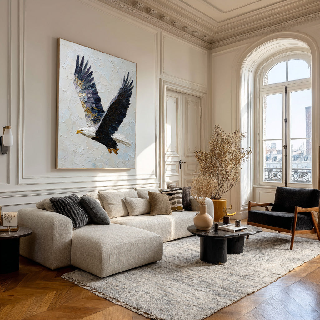 Bold Eagle Wall Art - Textured Impasto Painting #AG 053