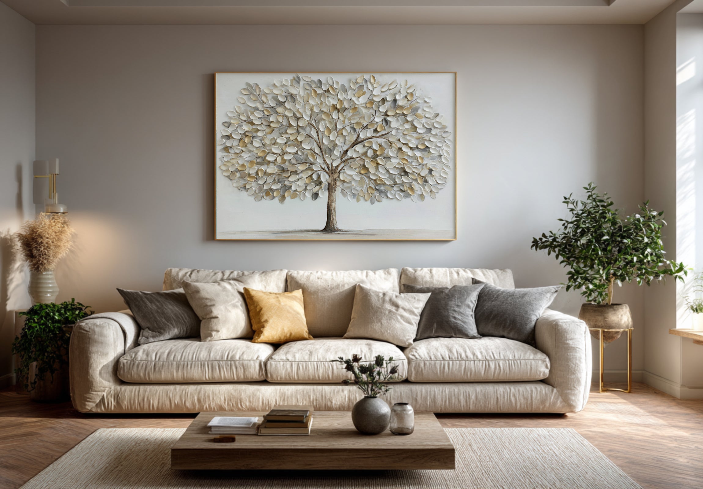 Serene Tree of Life Decor - Textured Neutral Palette #AG 065