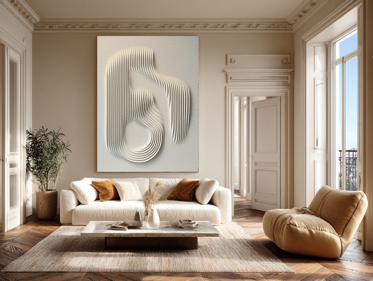 Minimalist Earth Tone Wall Art | Rustic Textured Design #AG 080