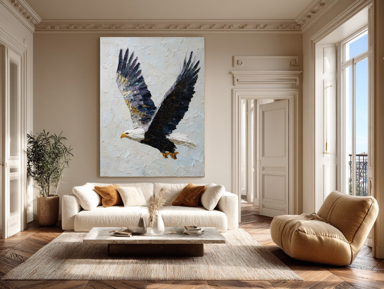 Bold Eagle Wall Art - Textured Impasto Painting #AG 053