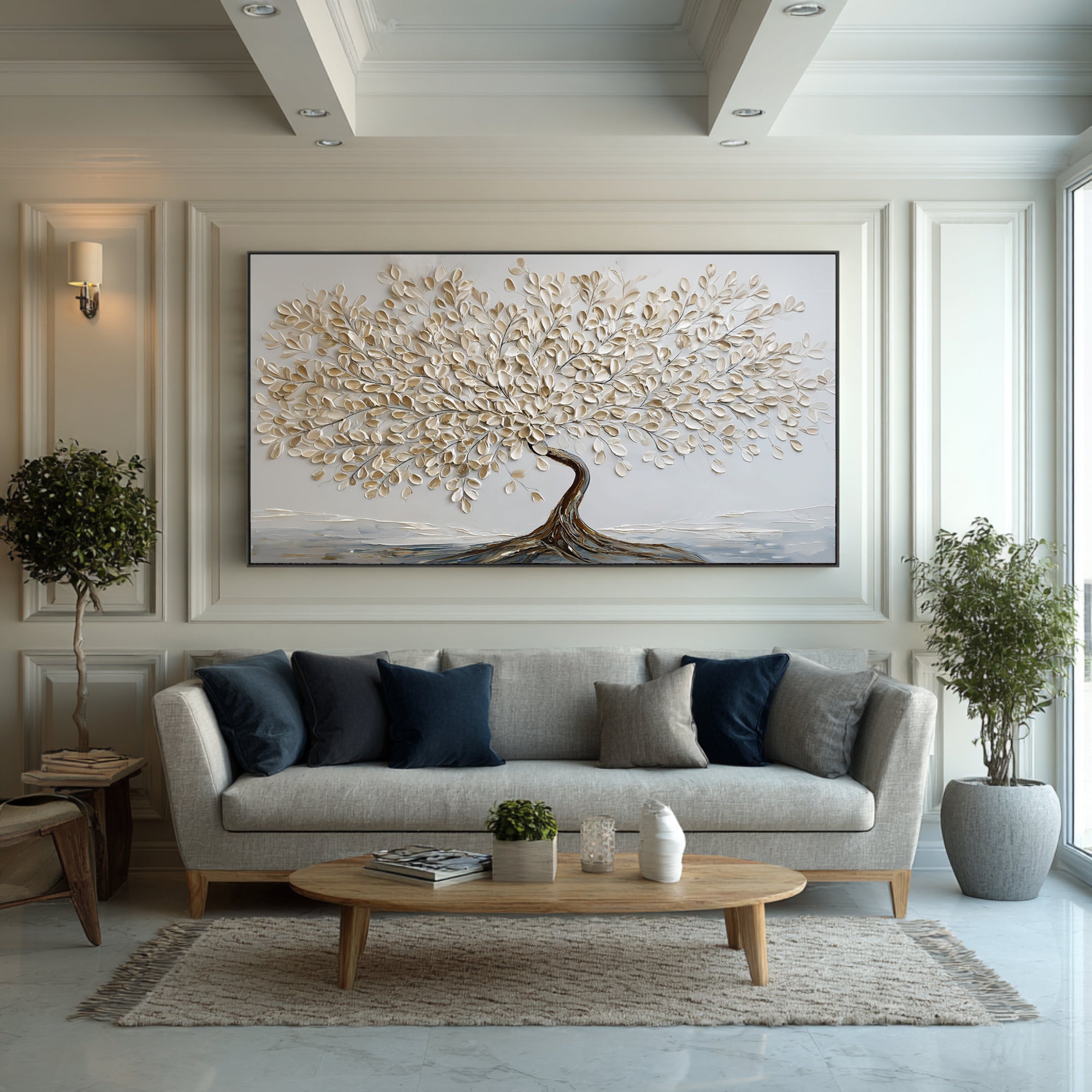 Abstract Textured Tree Oil Painting - Hand-Painted Wall Decor #AG 066