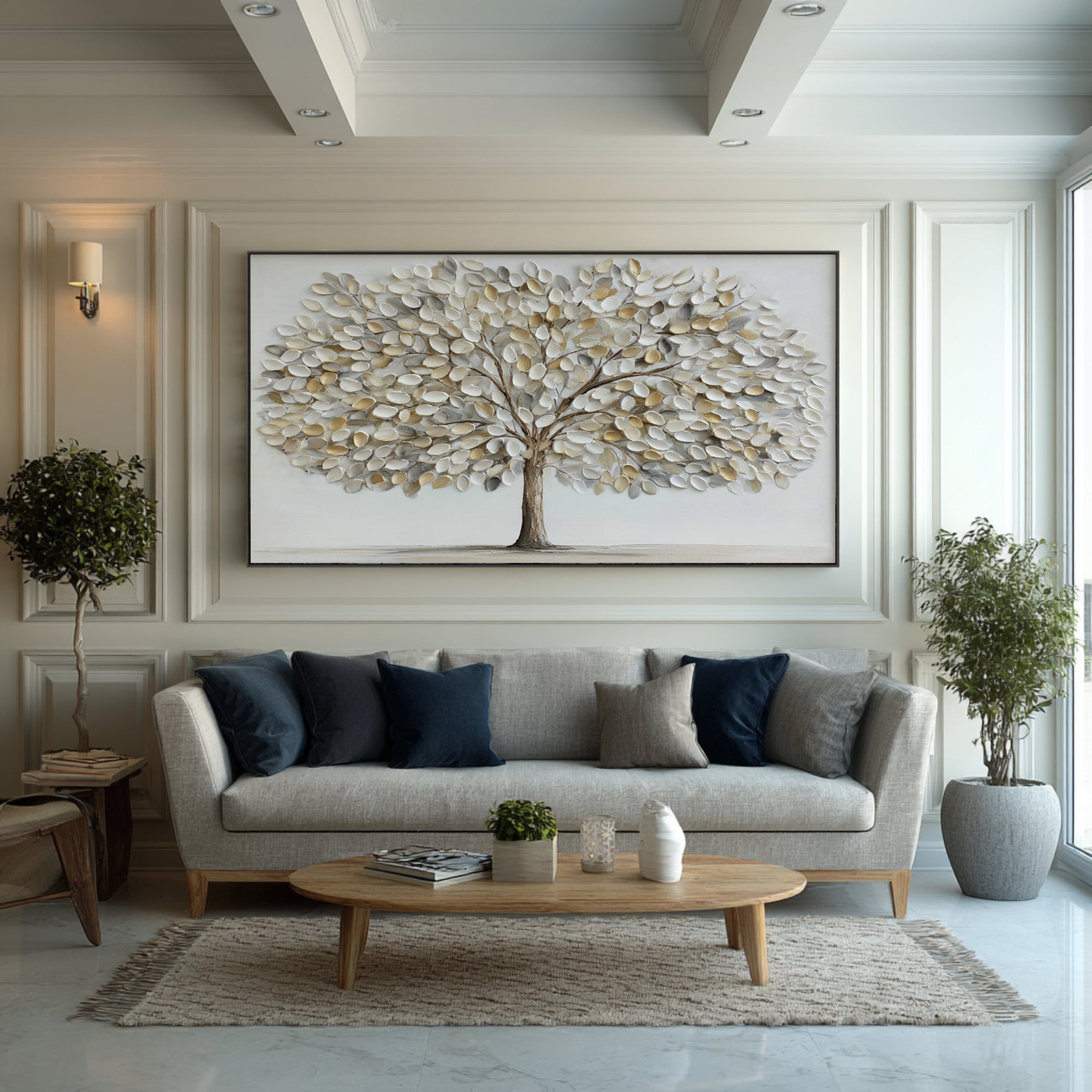 Serene Tree of Life Decor - Textured Neutral Palette #AG 065