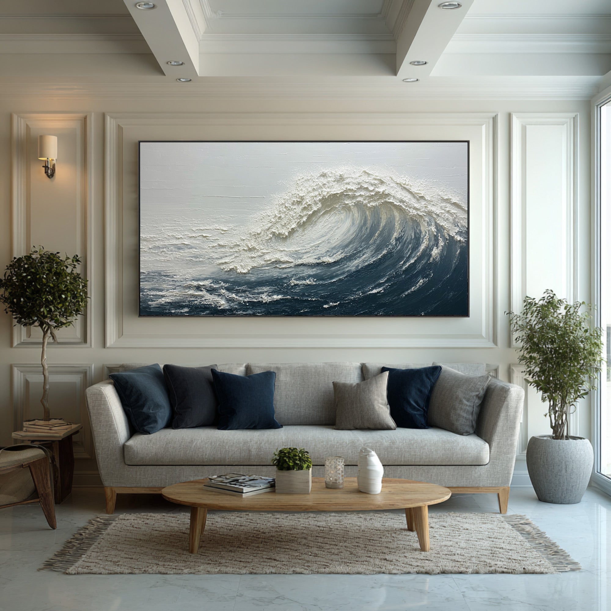 Textured Ocean Wave Painting - Abstract Seascape Art #AG 062