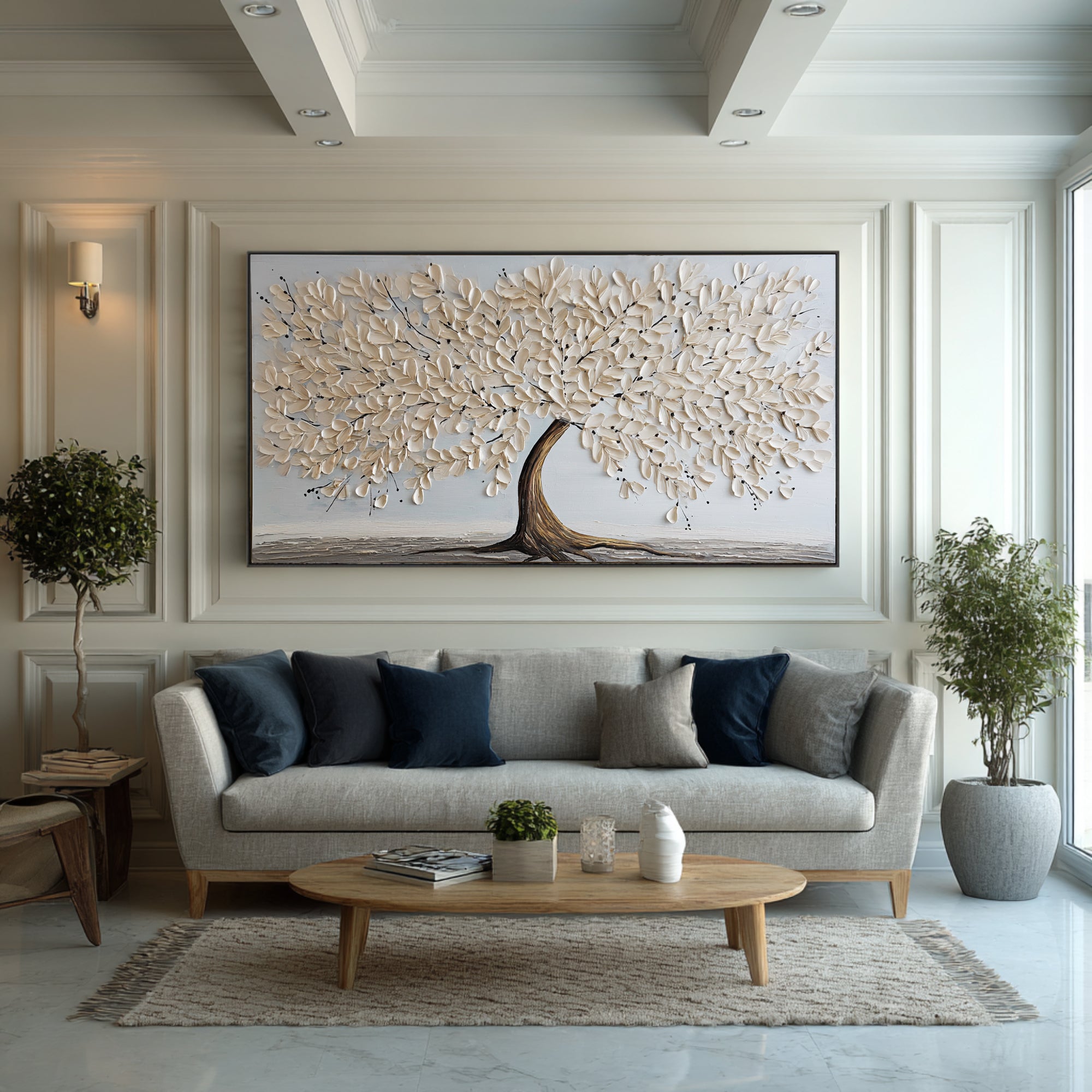 Textured Tree on Canvas - Modern Minimalist Art #AG 064
