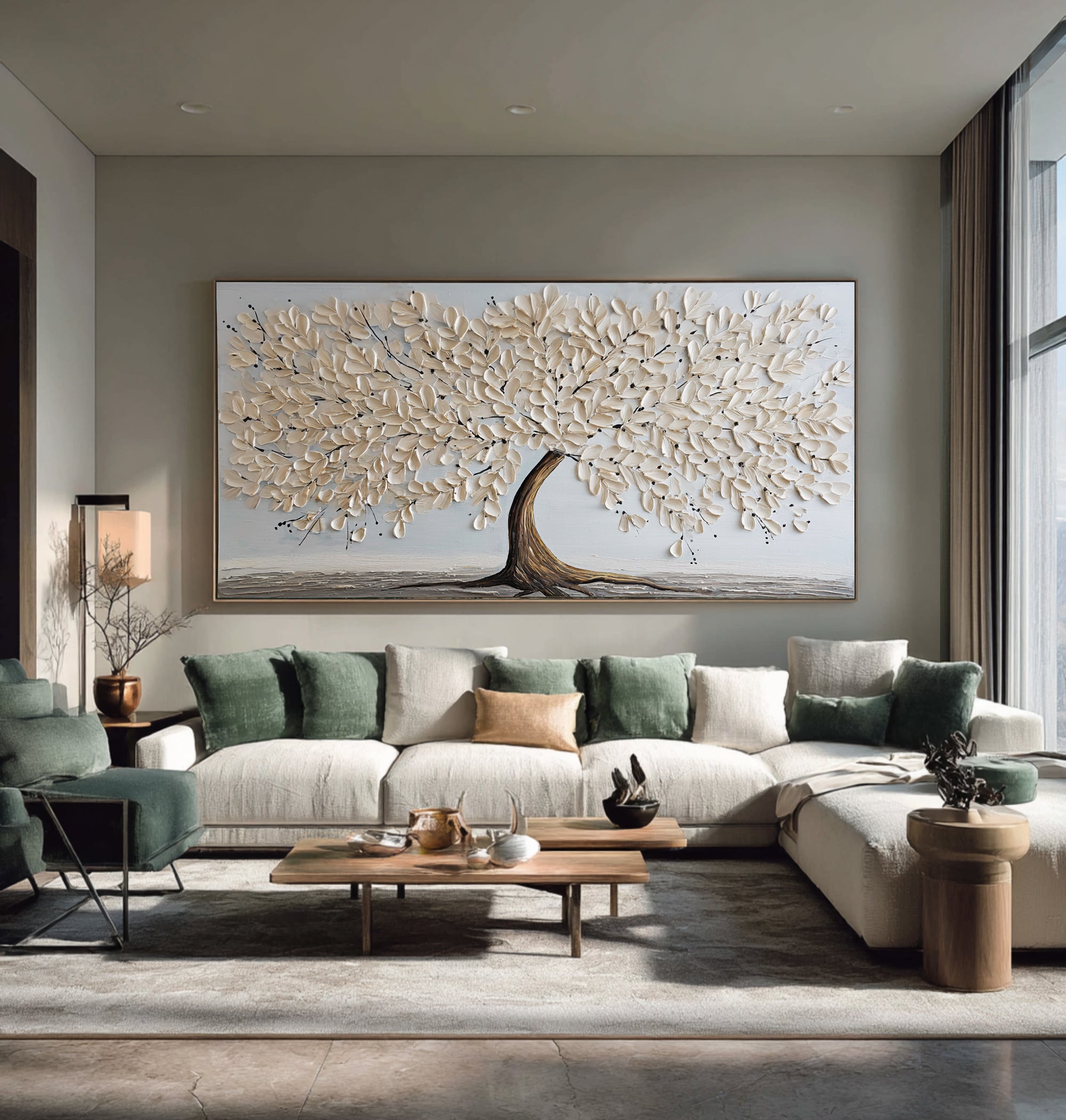 Textured Tree on Canvas - Modern Minimalist Art #AG 064