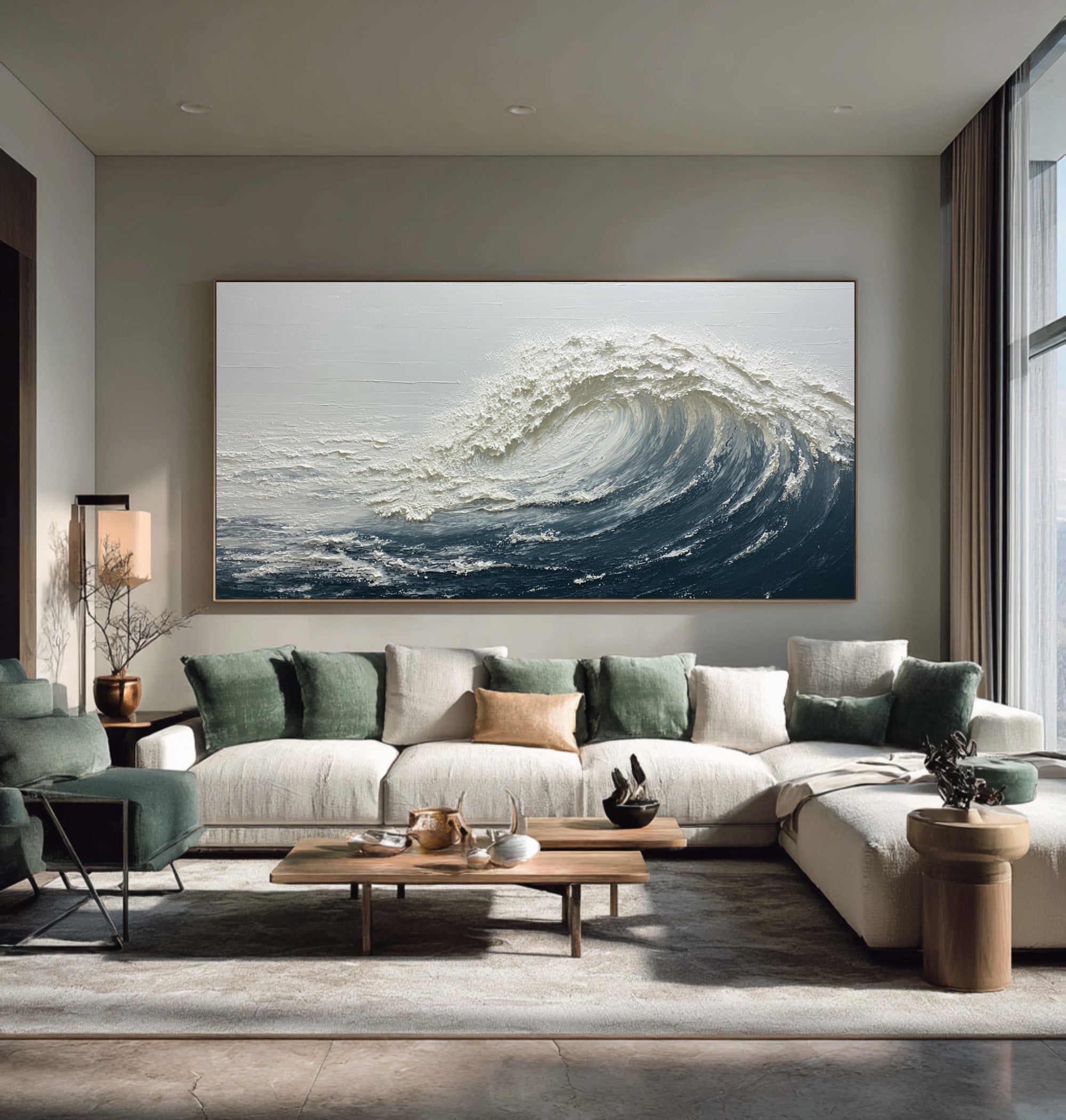 Textured Ocean Wave Painting - Abstract Seascape Art #AG 062