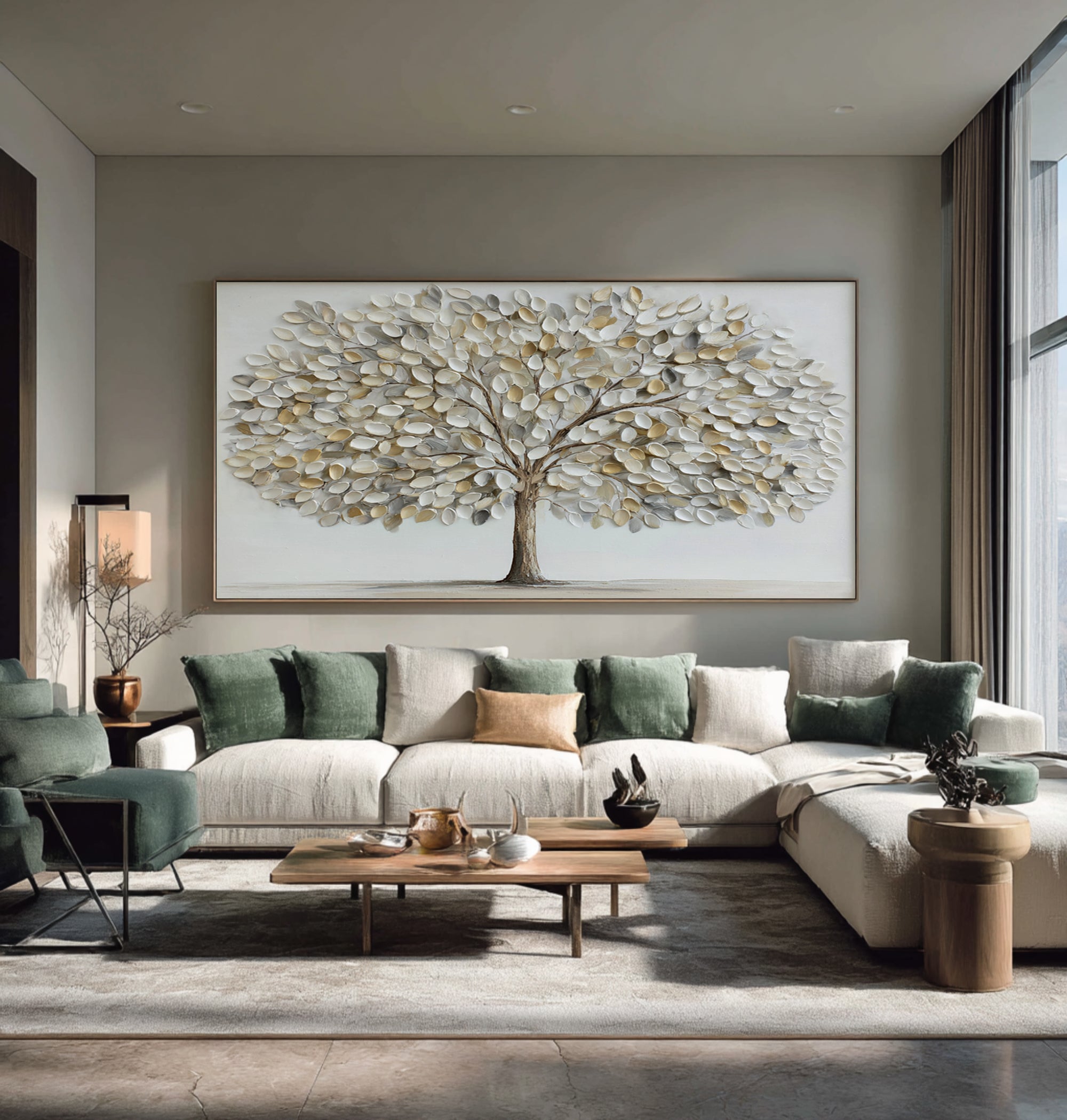 Serene Tree of Life Decor - Textured Neutral Palette #AG 065