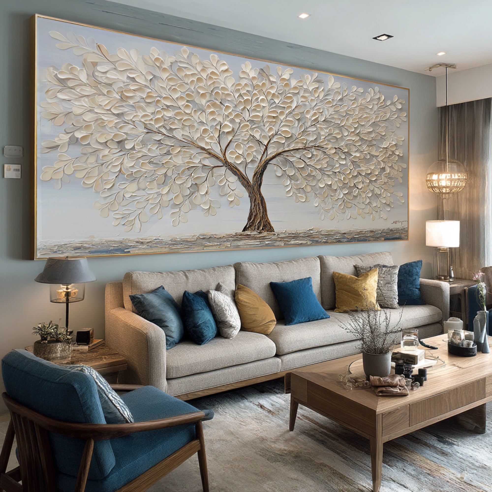 Large Abstract Tree Canvas - Hand-Crafted 3D Art #AG 068
