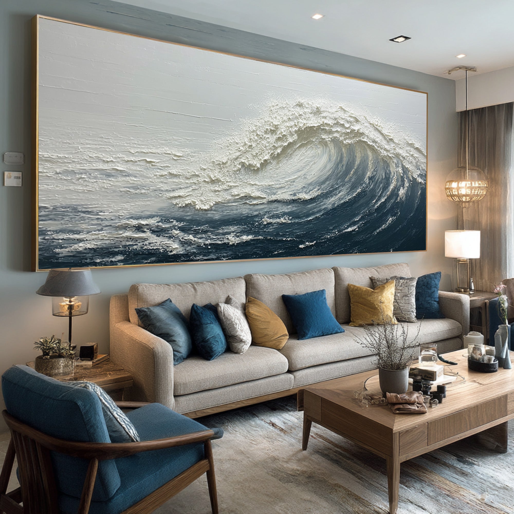 Textured Ocean Wave Painting - Abstract Seascape Art #AG 062