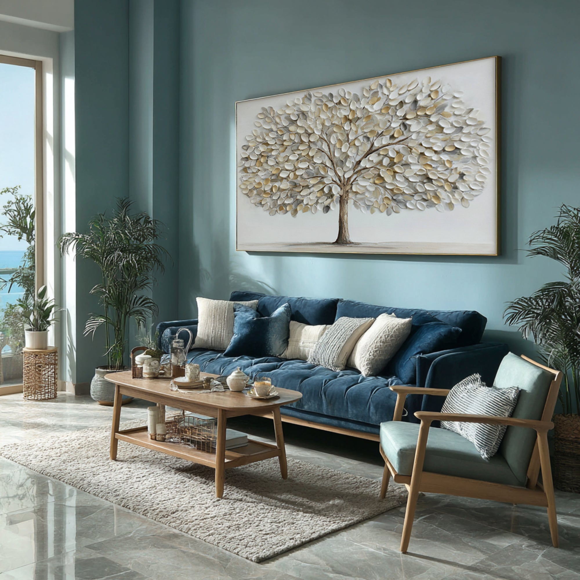Serene Tree of Life Decor - Textured Neutral Palette #AG 065