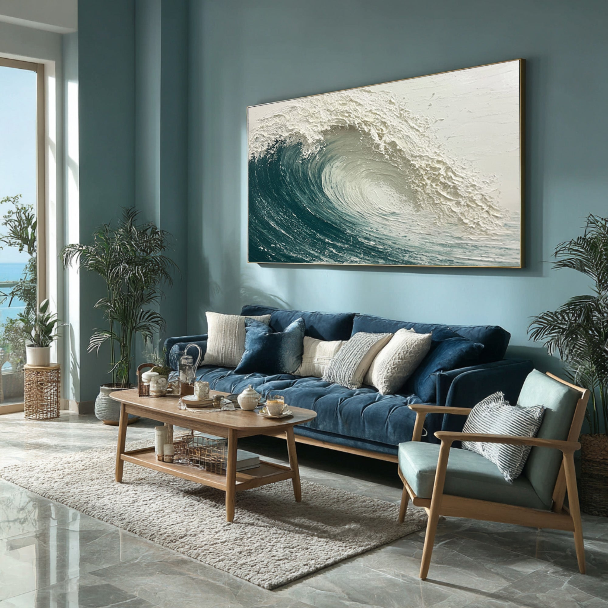 Textured Ocean Art - Contemporary Marine Scene #AG 063
