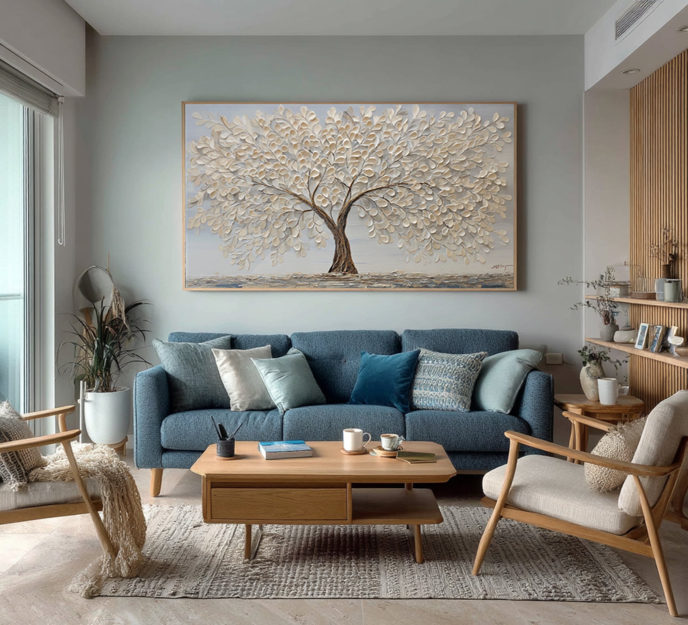 Large Abstract Tree Canvas - Hand-Crafted 3D Art #AG 068