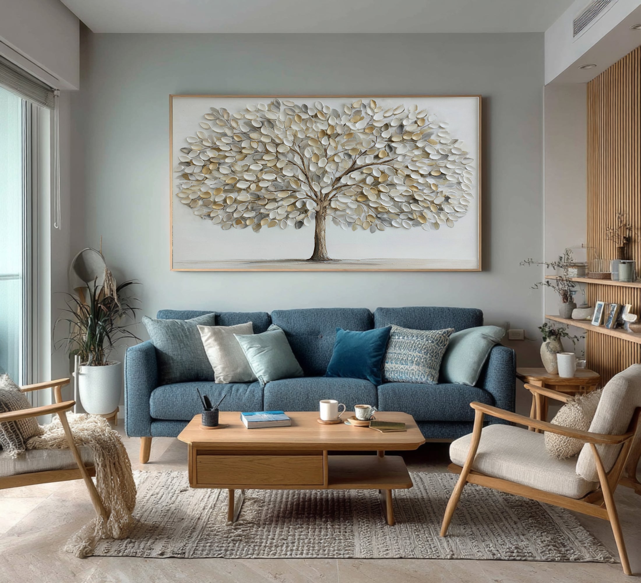 Serene Tree of Life Decor - Textured Neutral Palette #AG 065