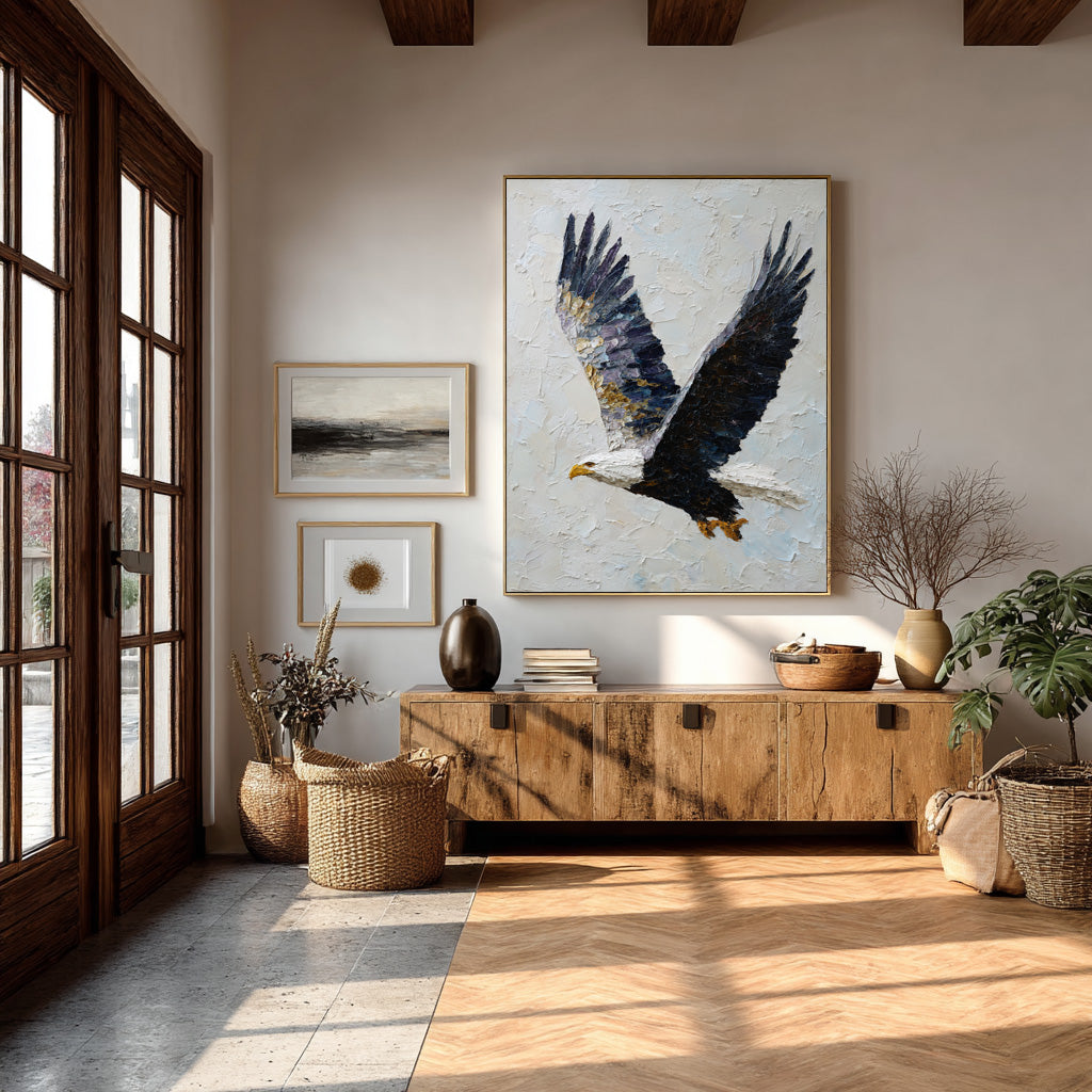Bold Eagle Wall Art - Textured Impasto Painting #AG 053