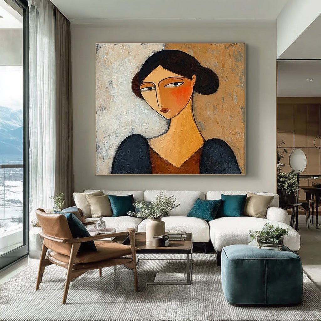 Unique Modern Portrait Canvas Gallery Style Art #AG 089