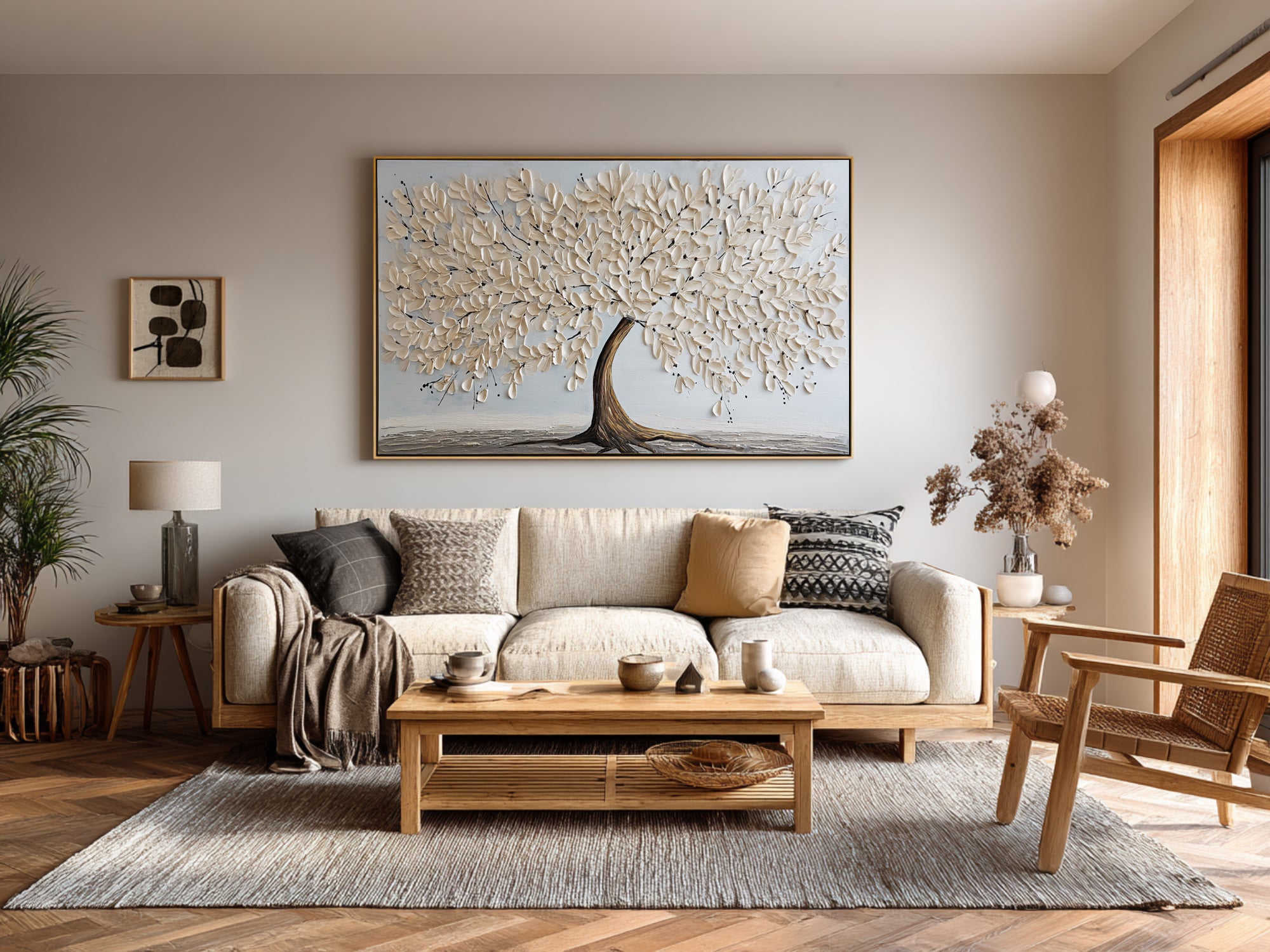Textured Tree on Canvas - Modern Minimalist Art #AG 064