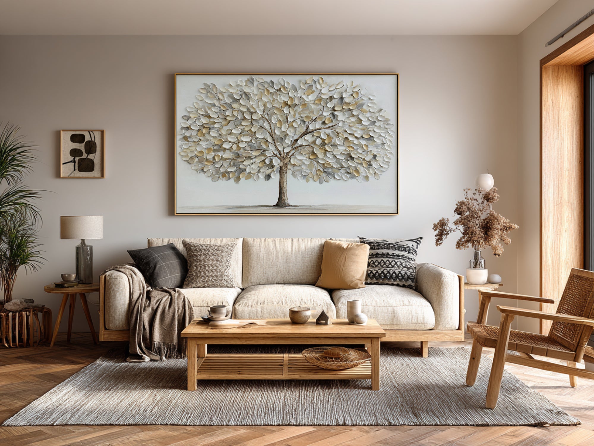 Serene Tree of Life Decor - Textured Neutral Palette #AG 065