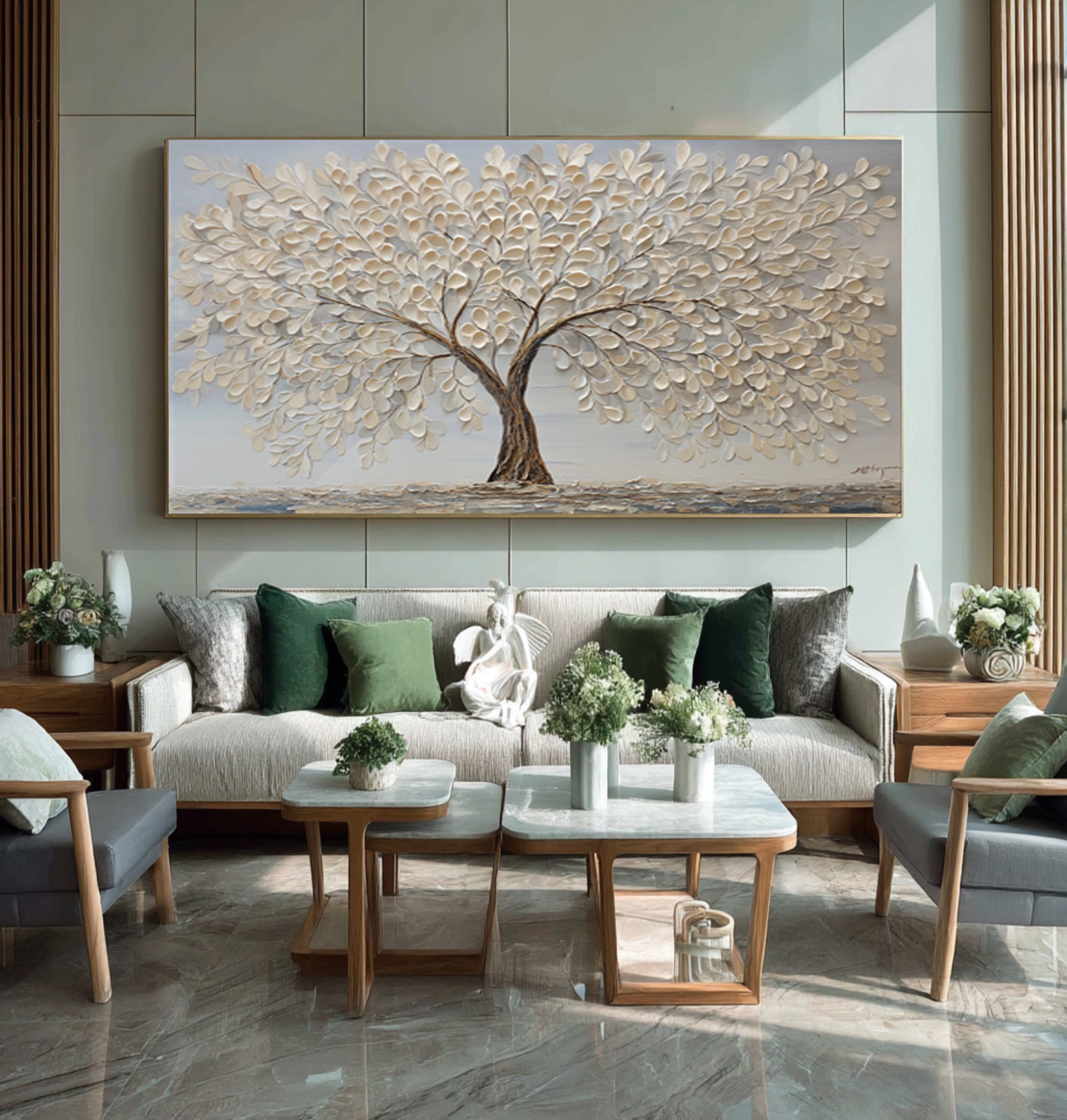 Large Abstract Tree Canvas - Hand-Crafted 3D Art #AG 068