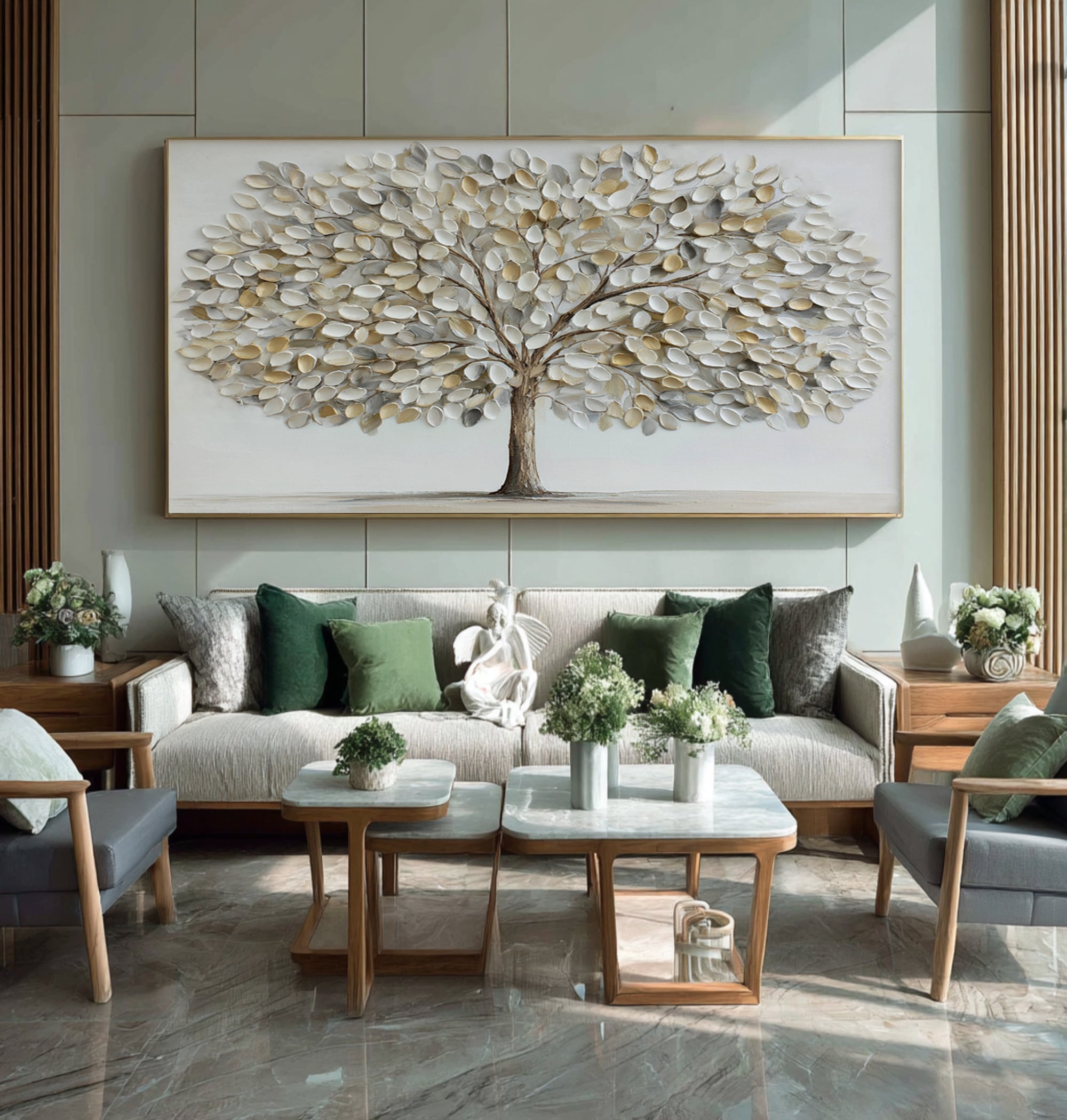 Serene Tree of Life Decor - Textured Neutral Palette #AG 065