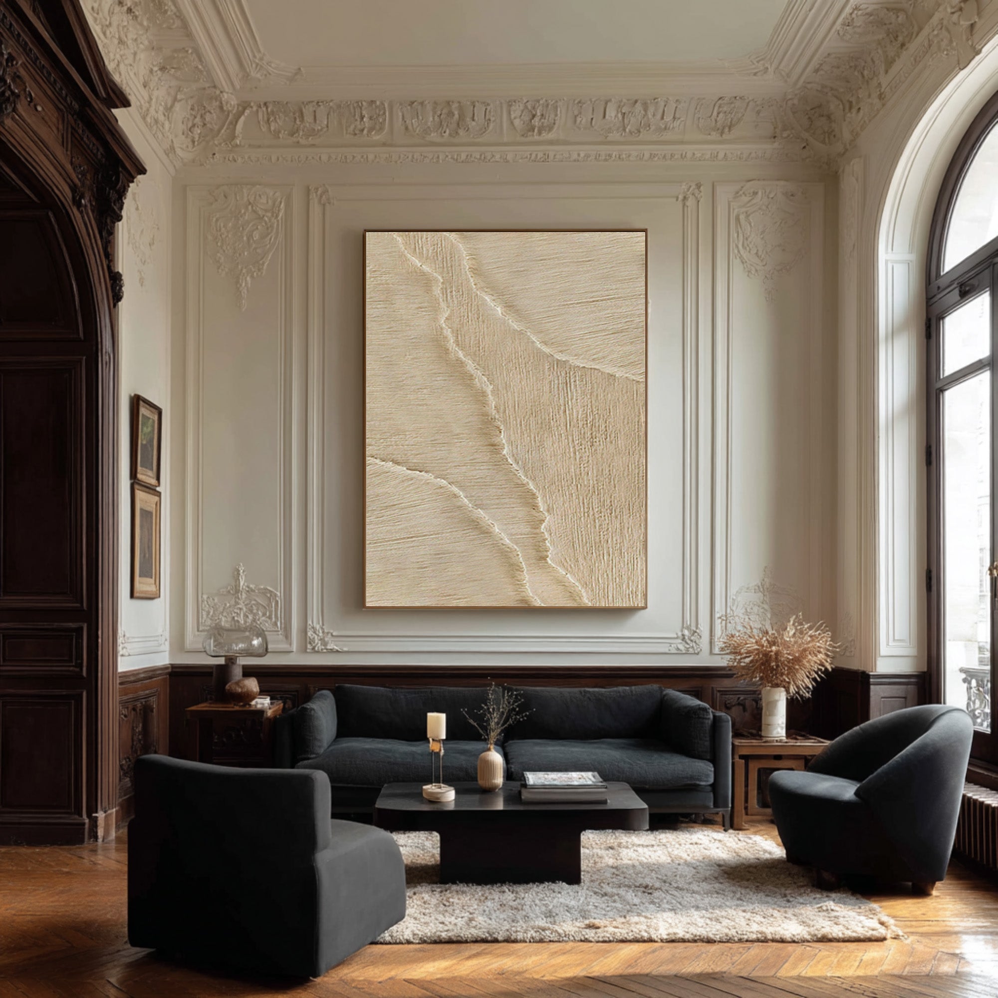 Hand-Painted Abstract Impasto - Vertical Coastal Wall Art #AG 072
