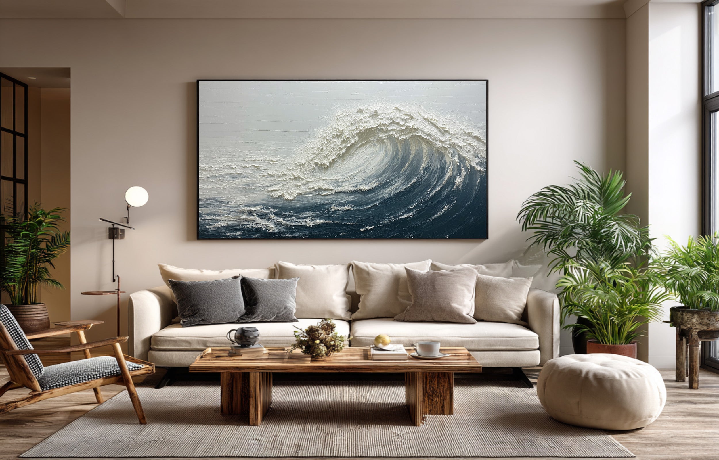 Textured Ocean Wave Painting - Abstract Seascape Art #AG 062