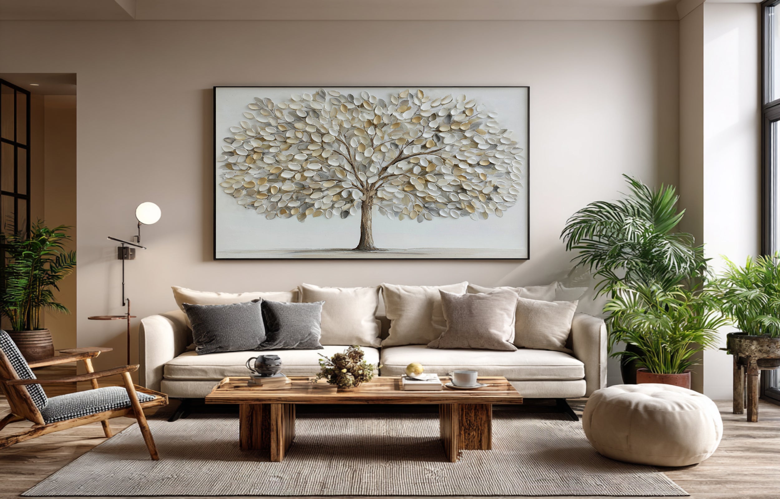 Serene Tree of Life Decor - Textured Neutral Palette #AG 065