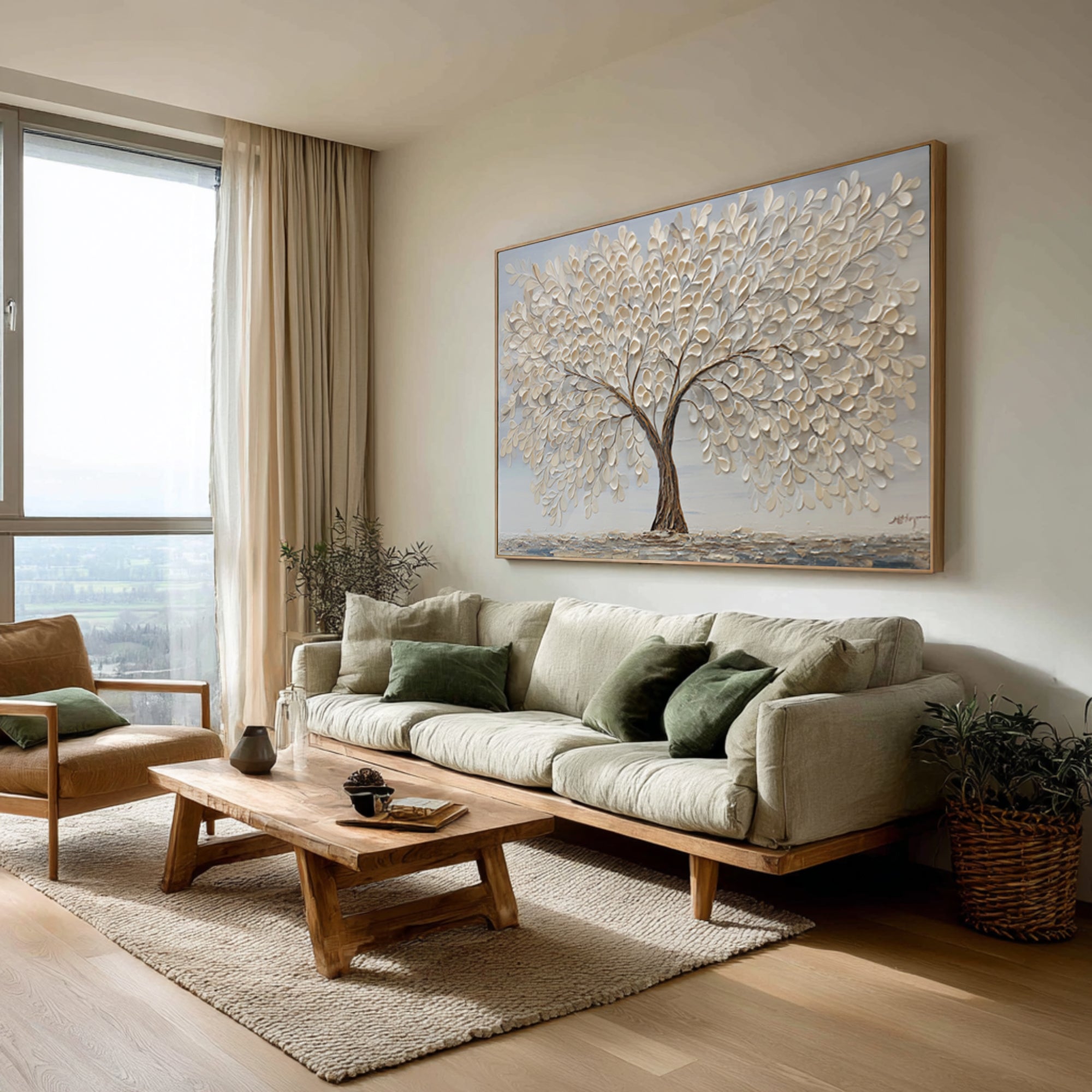 Large Abstract Tree Canvas - Hand-Crafted 3D Art #AG 068