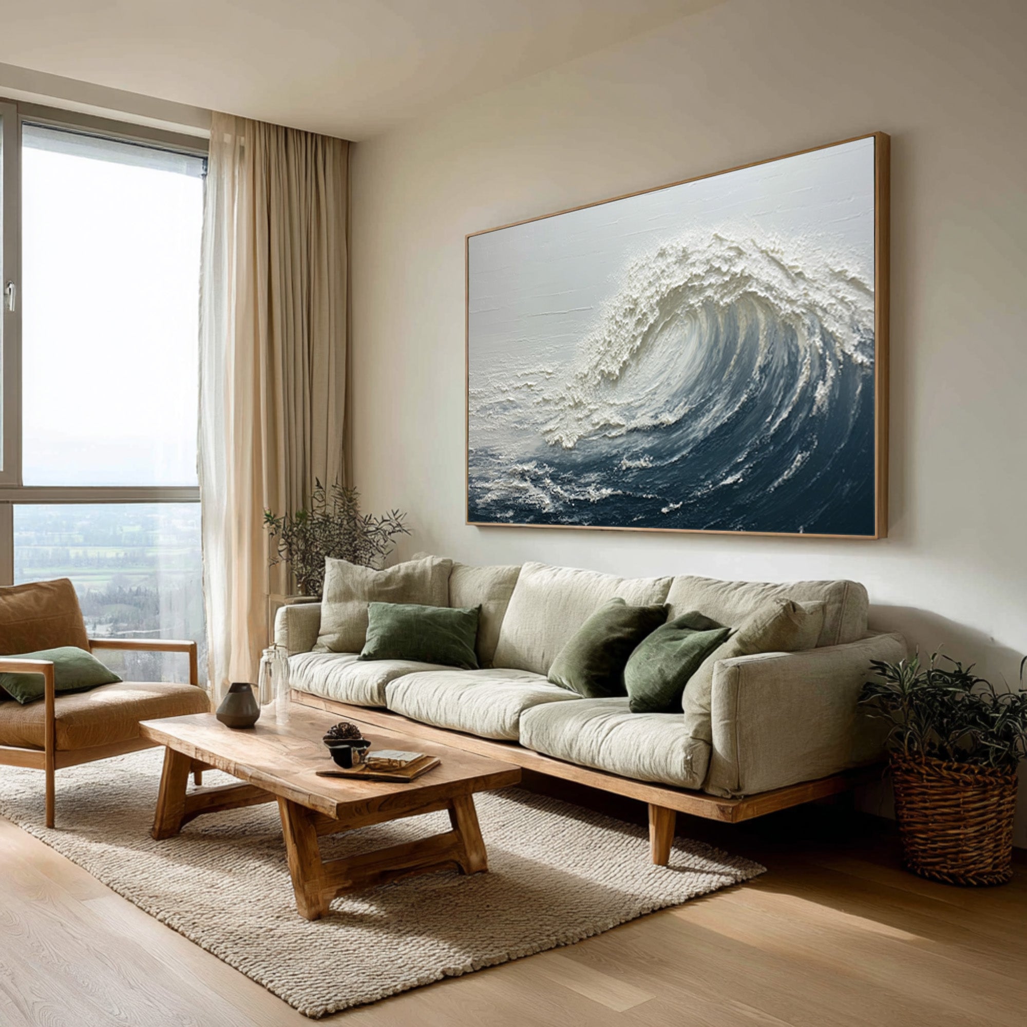 Textured Ocean Wave Painting - Abstract Seascape Art #AG 062