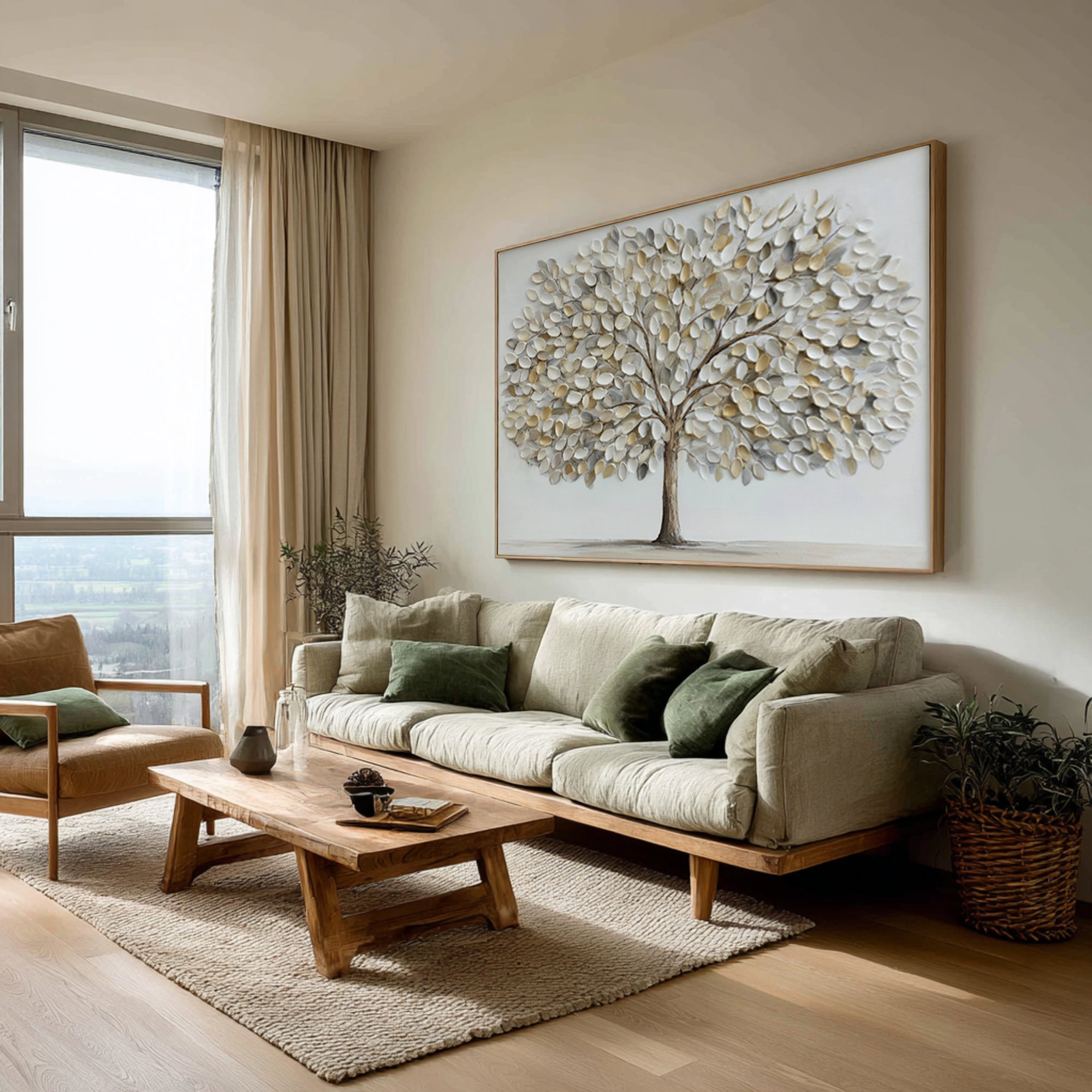 Serene Tree of Life Decor - Textured Neutral Palette #AG 065