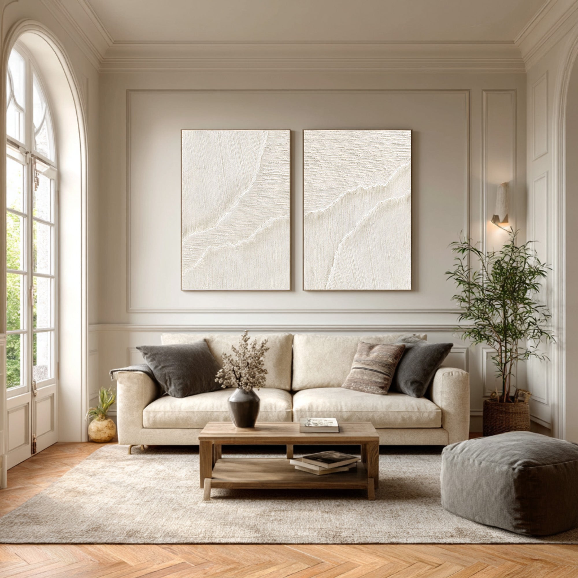 Textured Sand Ripple Canvas Set - Serene Home Decor #AG 073