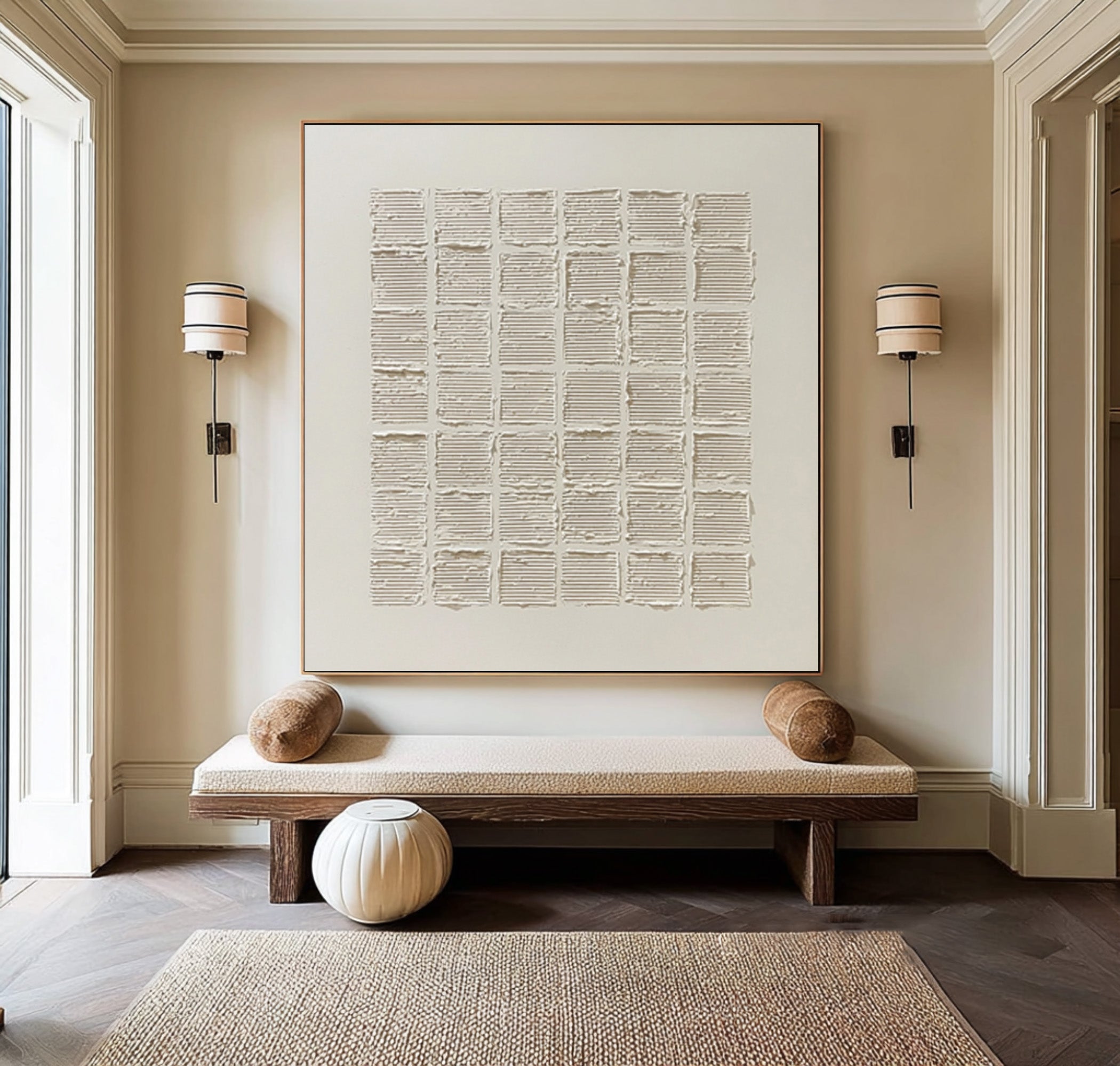 Minimalist Textured Painting - Abstract Grid Decor #AG 060