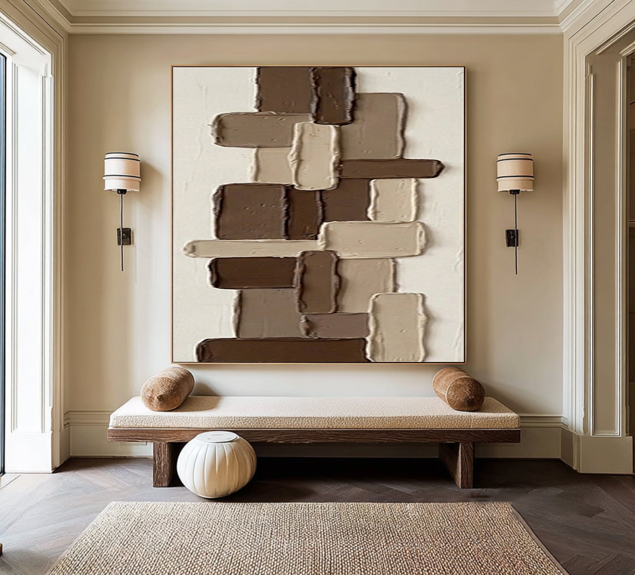 Large Earth Tone Textured Wall Art Hand Painted Abstract Canvas