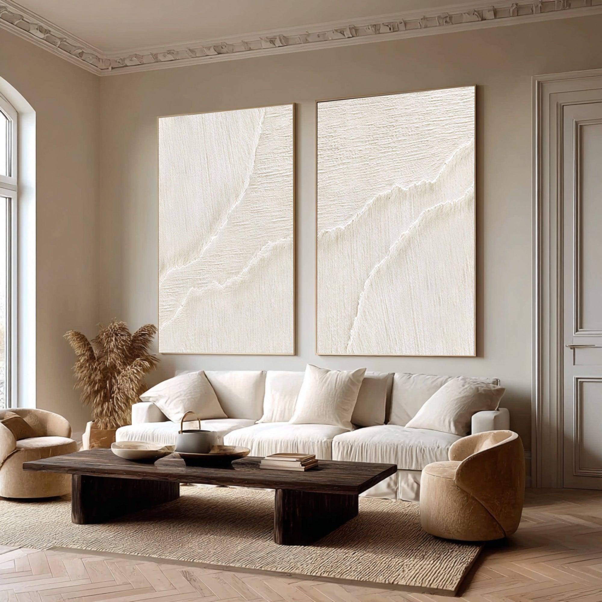 Textured Sand Ripple Canvas Set - Serene Home Decor #AG 073