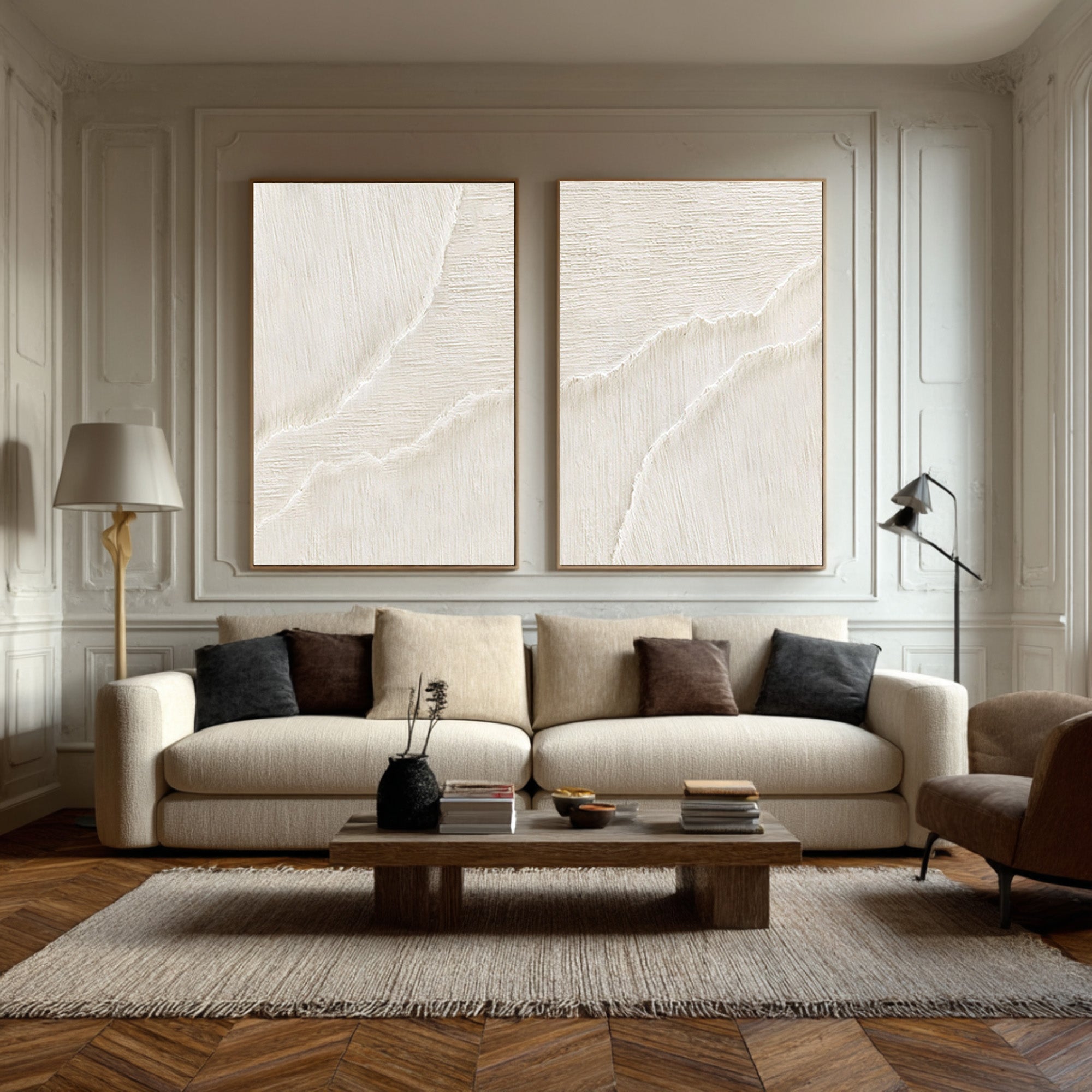 Textured Sand Ripple Canvas Set - Serene Home Decor #AG 073