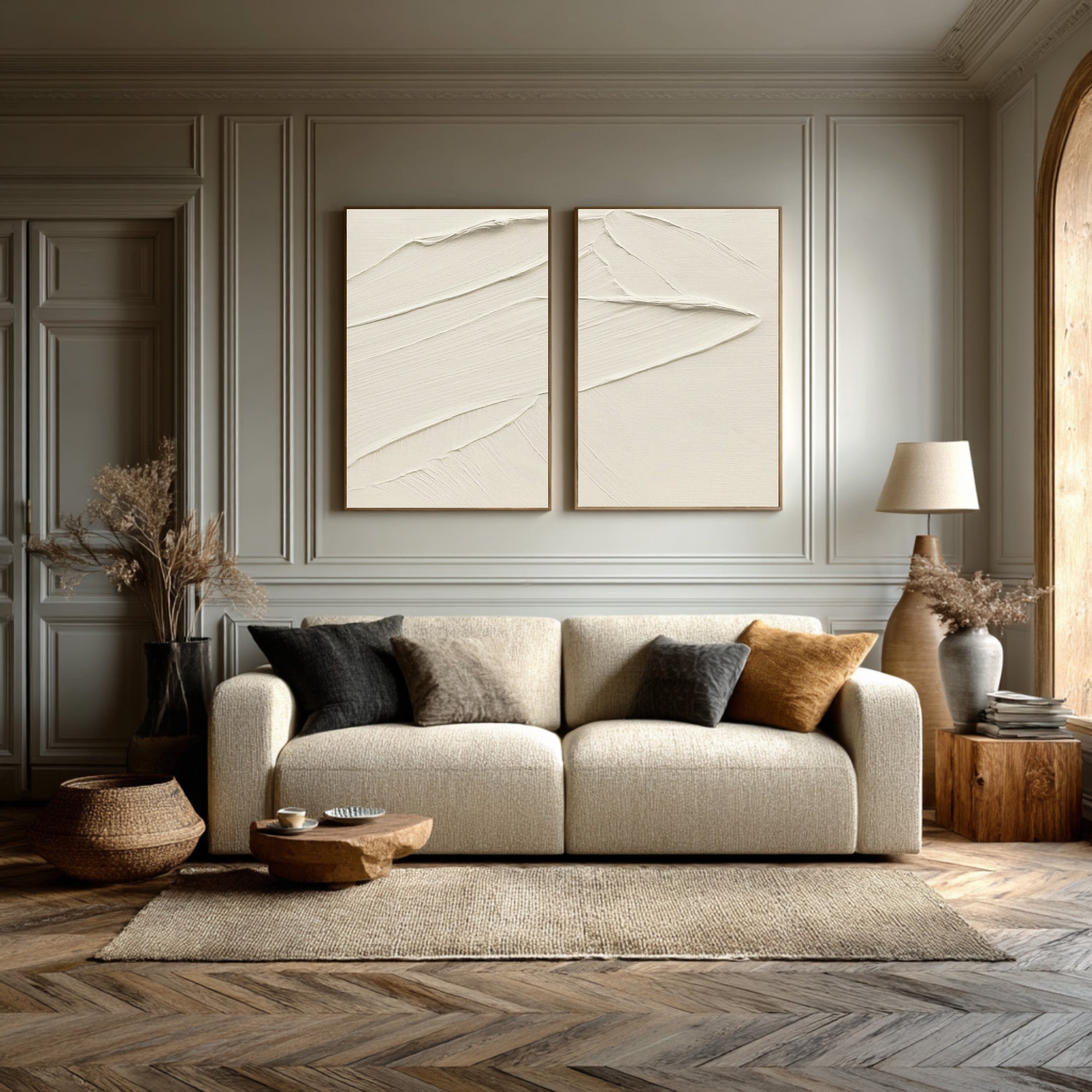 Modern Minimalist Textured Plaster Art #AG 077