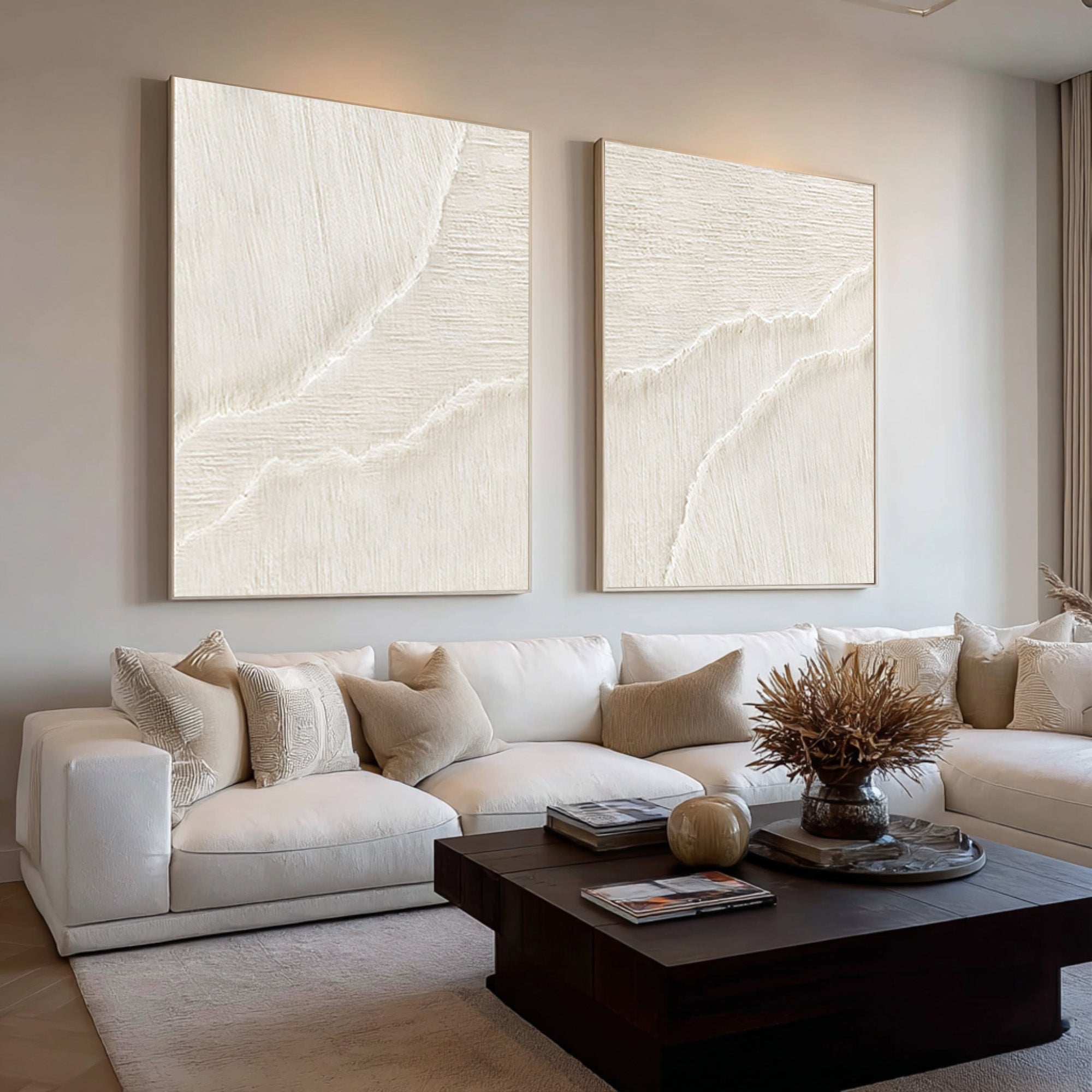 Textured Sand Ripple Canvas Set - Serene Home Decor #AG 073