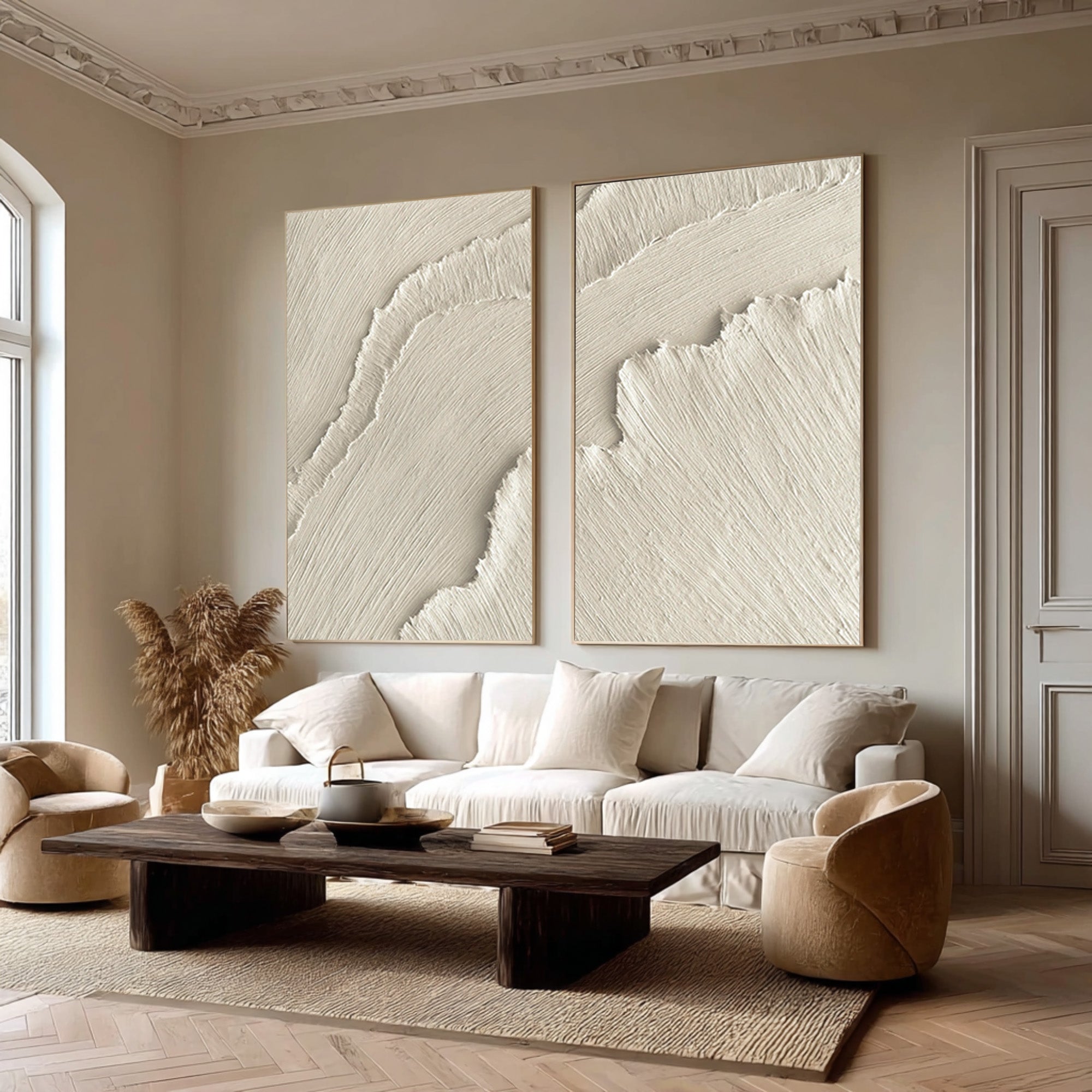 Modern Abstract Canvas Wall Decor Neutral Tones #AG 076