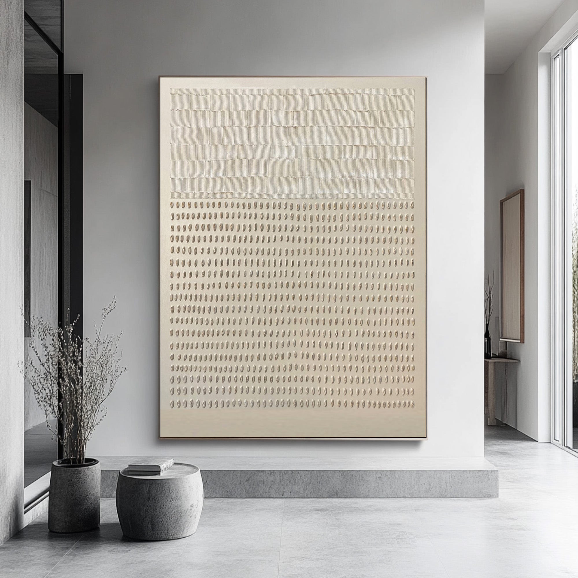 Minimalist Patterned Wall Decor Textured Beige Art #AG 047