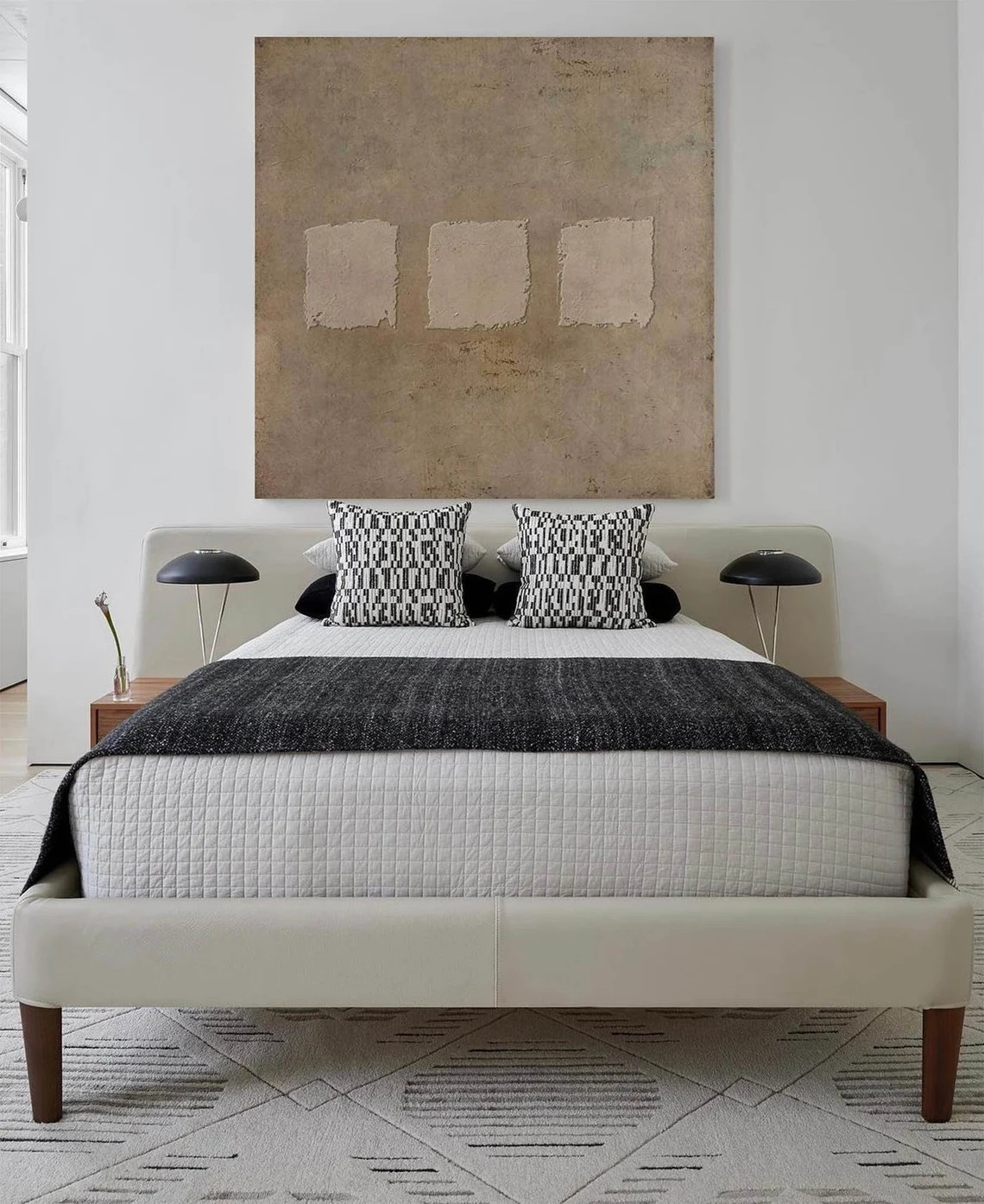 Earthy Beige Abstract, Imperfect Squares, Wabi-Sabi Texture Art #MM427