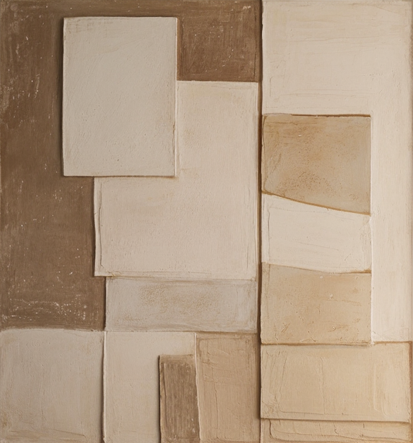 Earthy Fragments: Wabi Sabi Abstract Canvas with Natural Planes #MM569