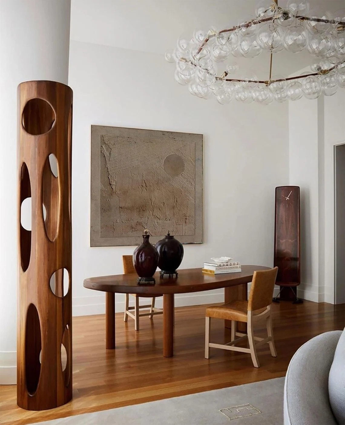 Earth Tone Minimalist Texture Art with Circular Form #MM425