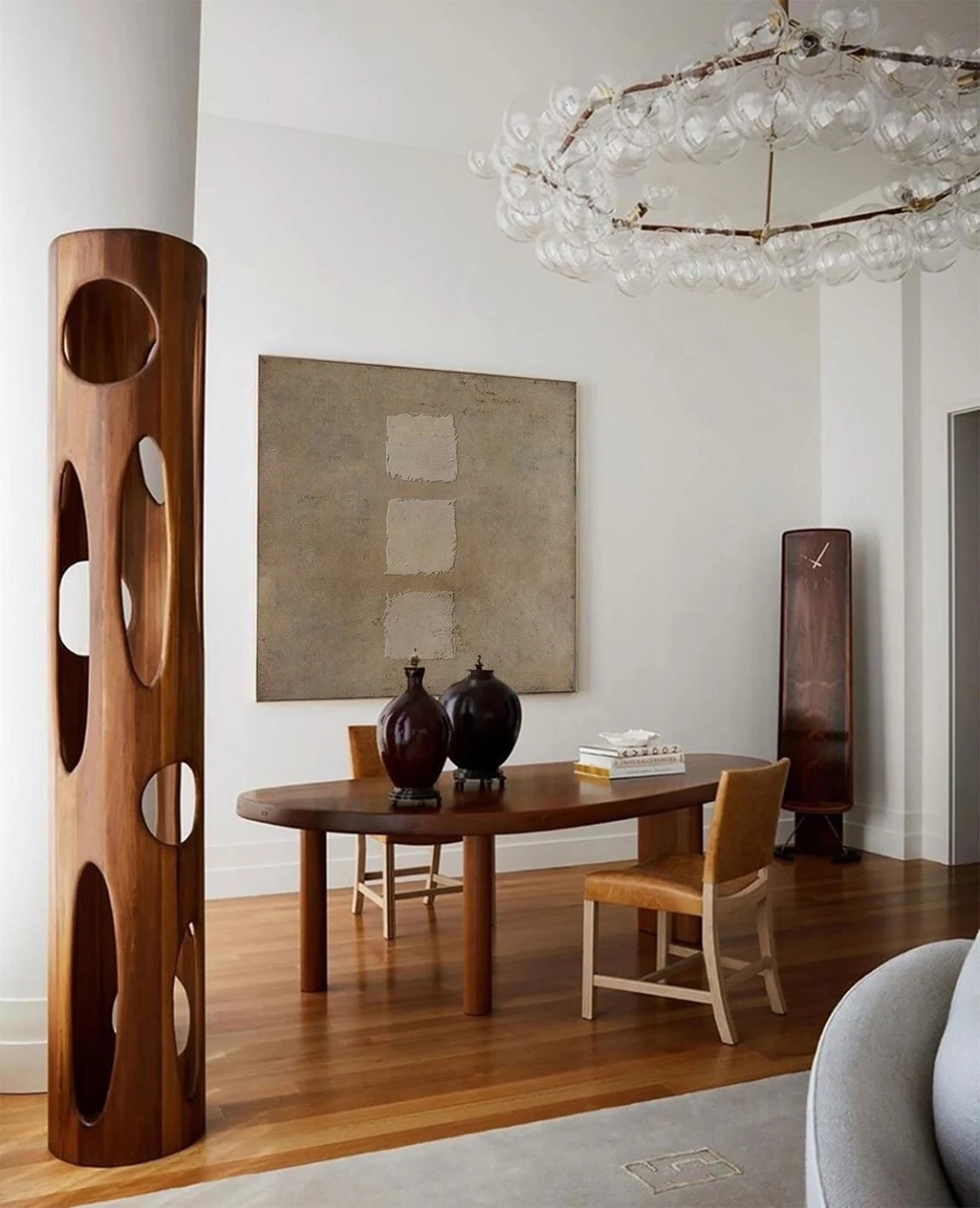 Textured Square Trio, Earth Tone Minimalist Canvas #MM418