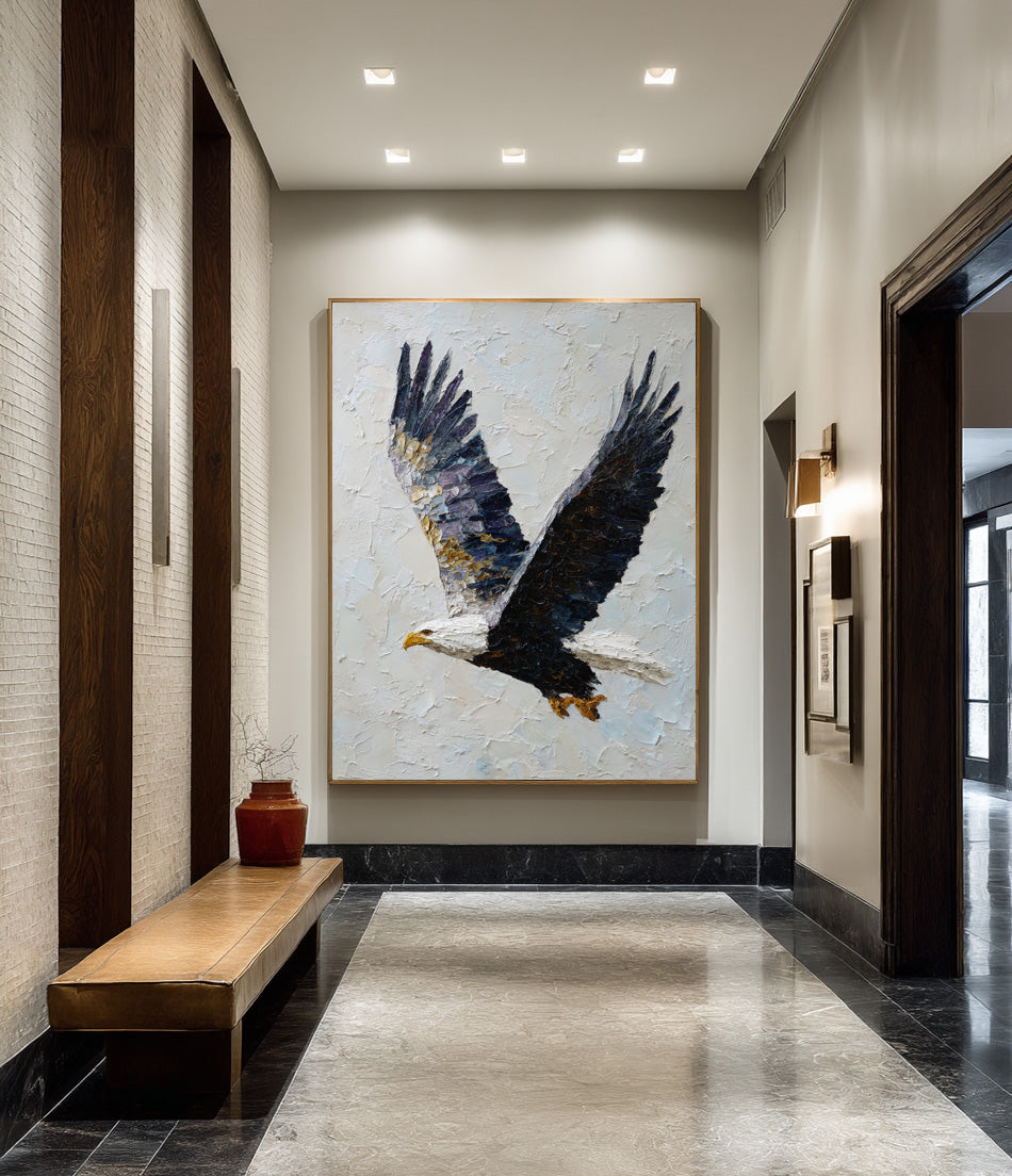 Bold Eagle Wall Art - Textured Impasto Painting #AG 053