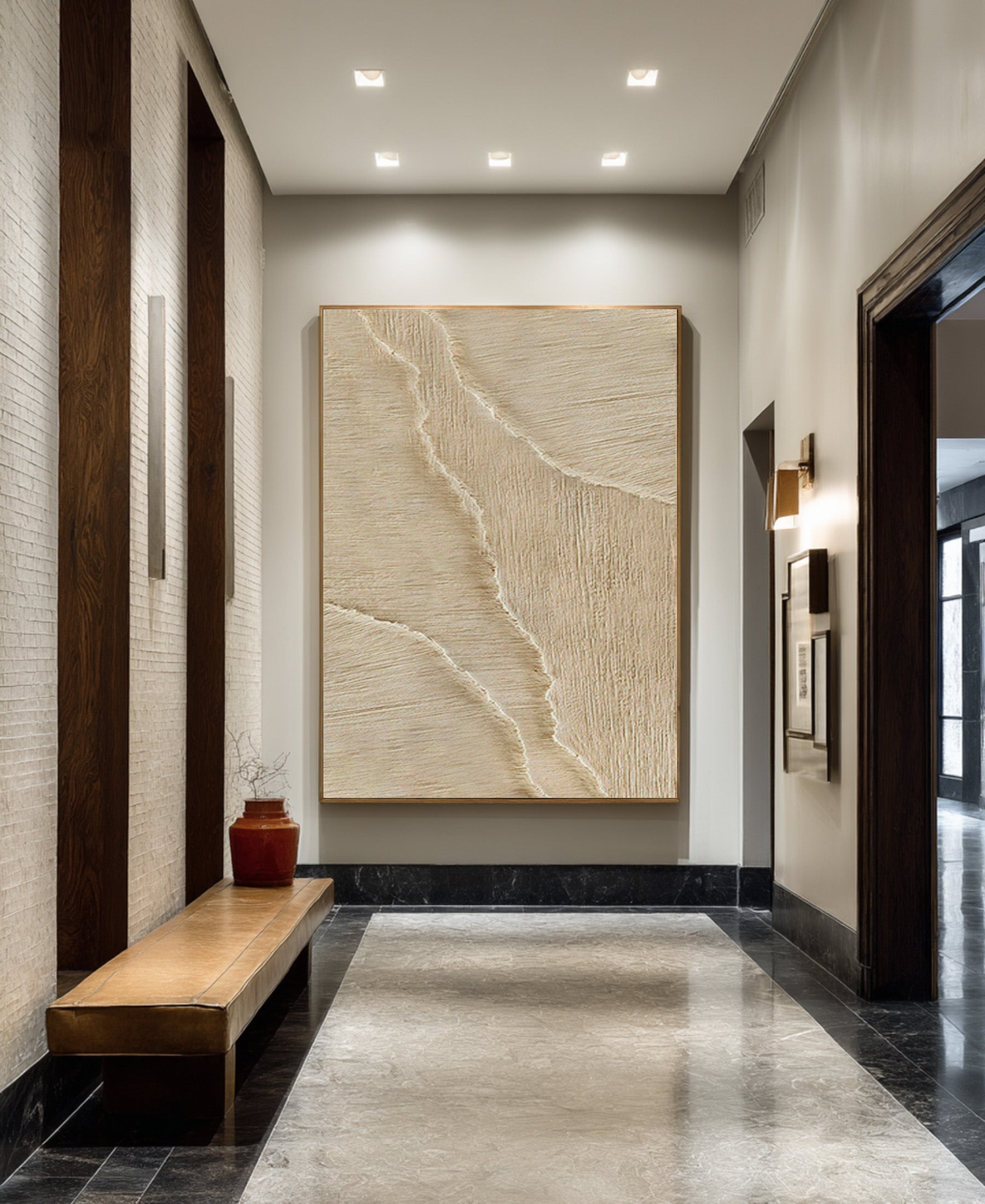 Hand-Painted Abstract Impasto - Vertical Coastal Wall Art #AG 072