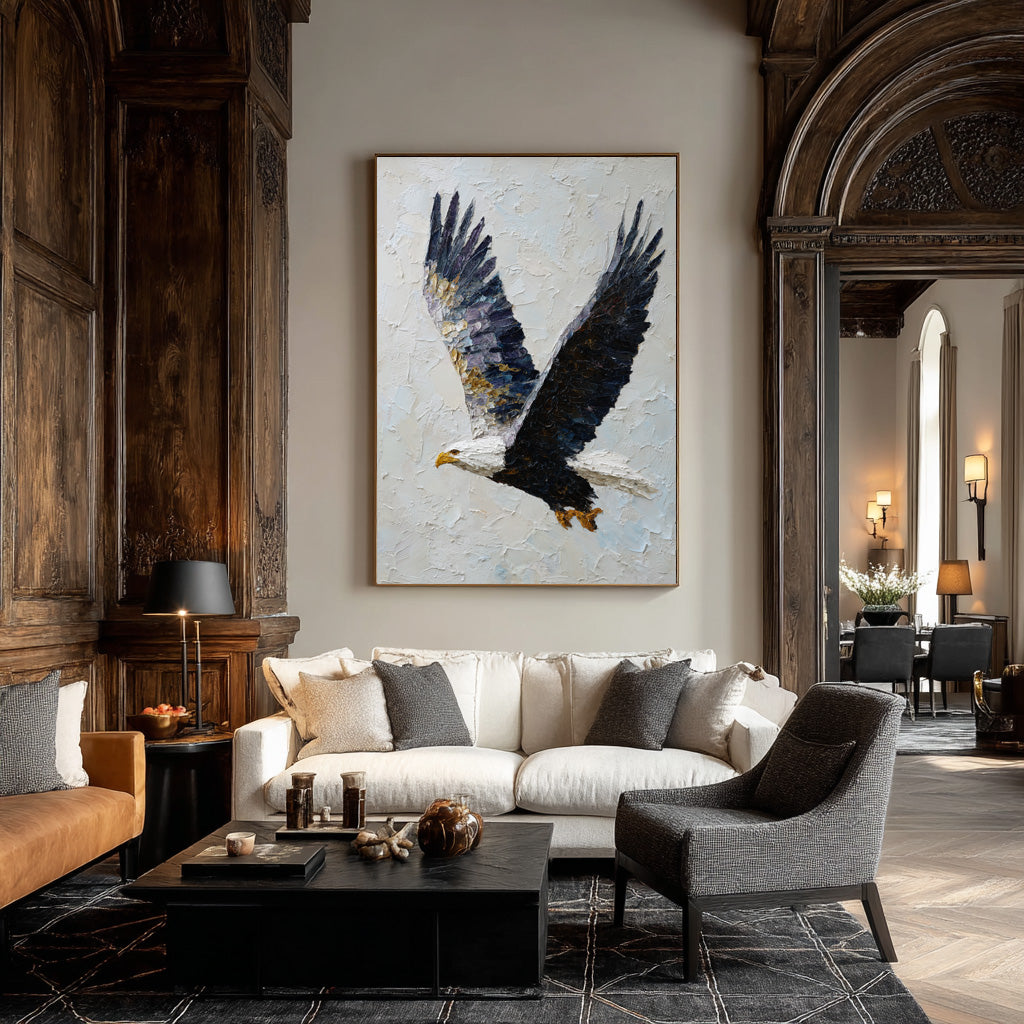 Bold Eagle Wall Art - Textured Impasto Painting #AG 053