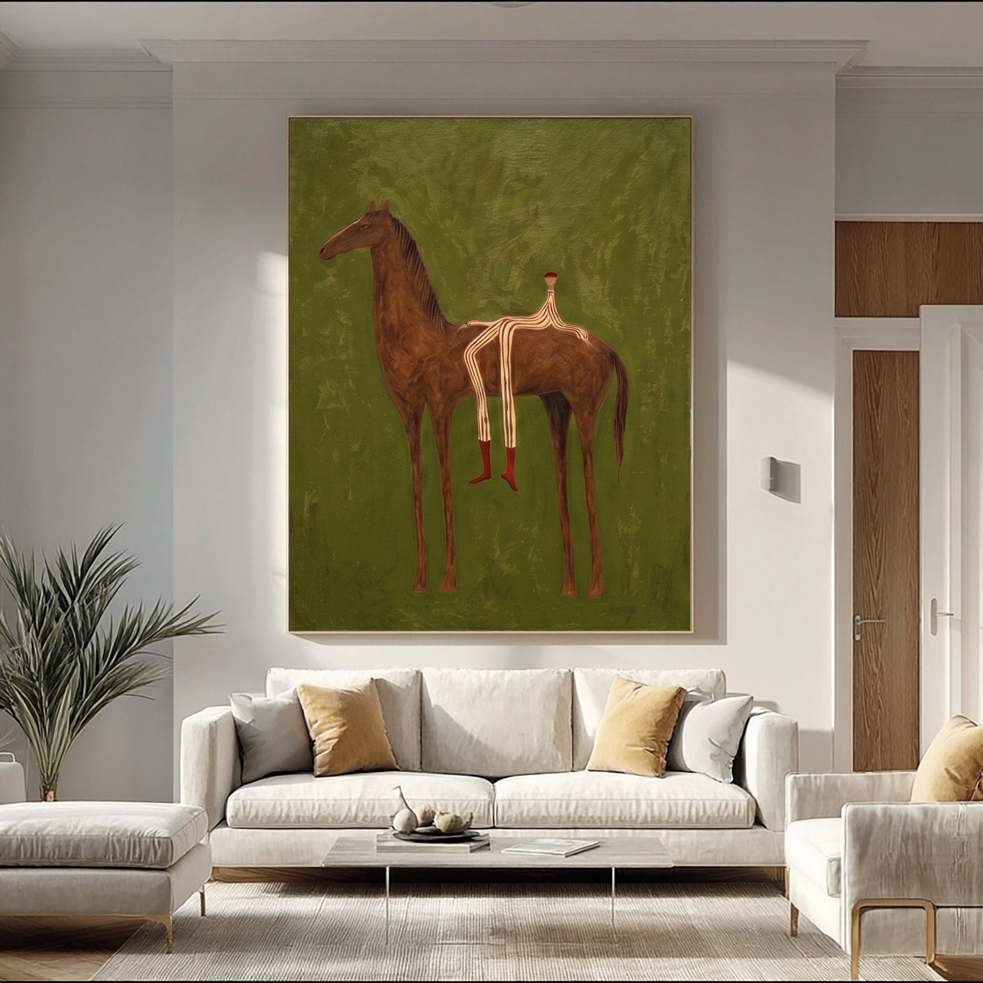 Large Cowboy Wall Art Contemporary Horse Painting Western Artwork