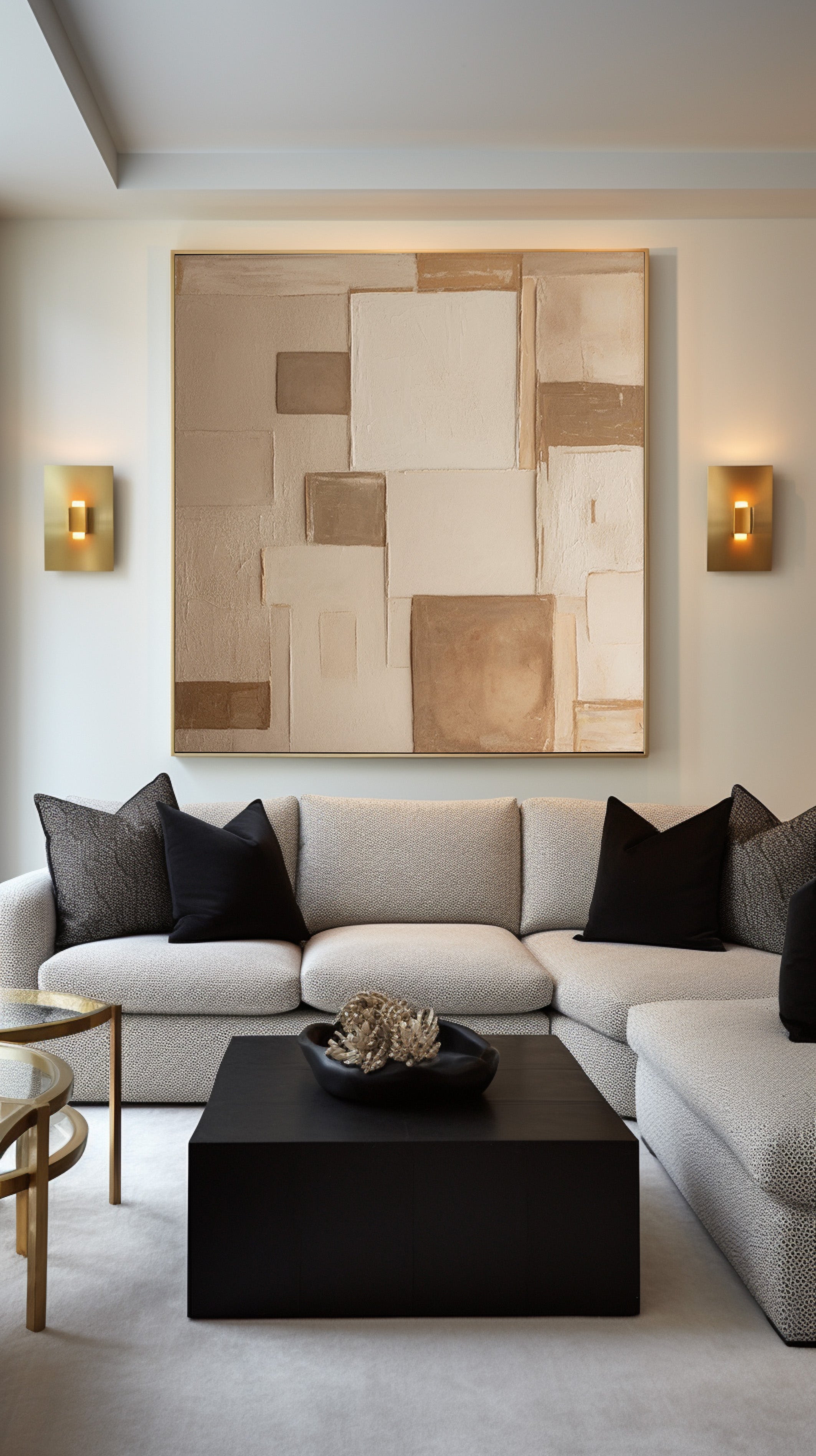 Layered Calm: Minimalist Neutral Art with Geometric Fields #MM568