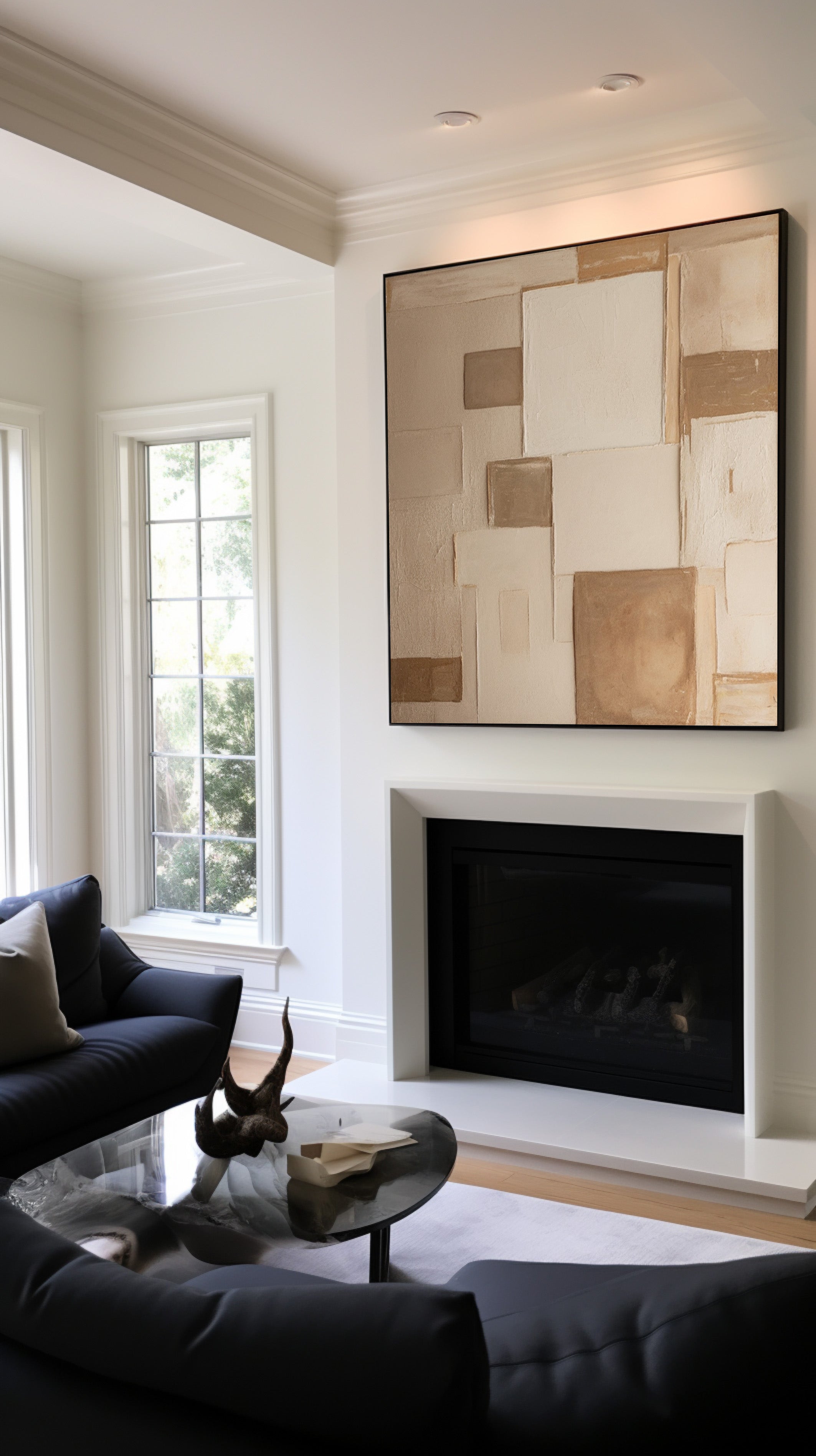 Layered Calm: Minimalist Neutral Art with Geometric Fields #MM568