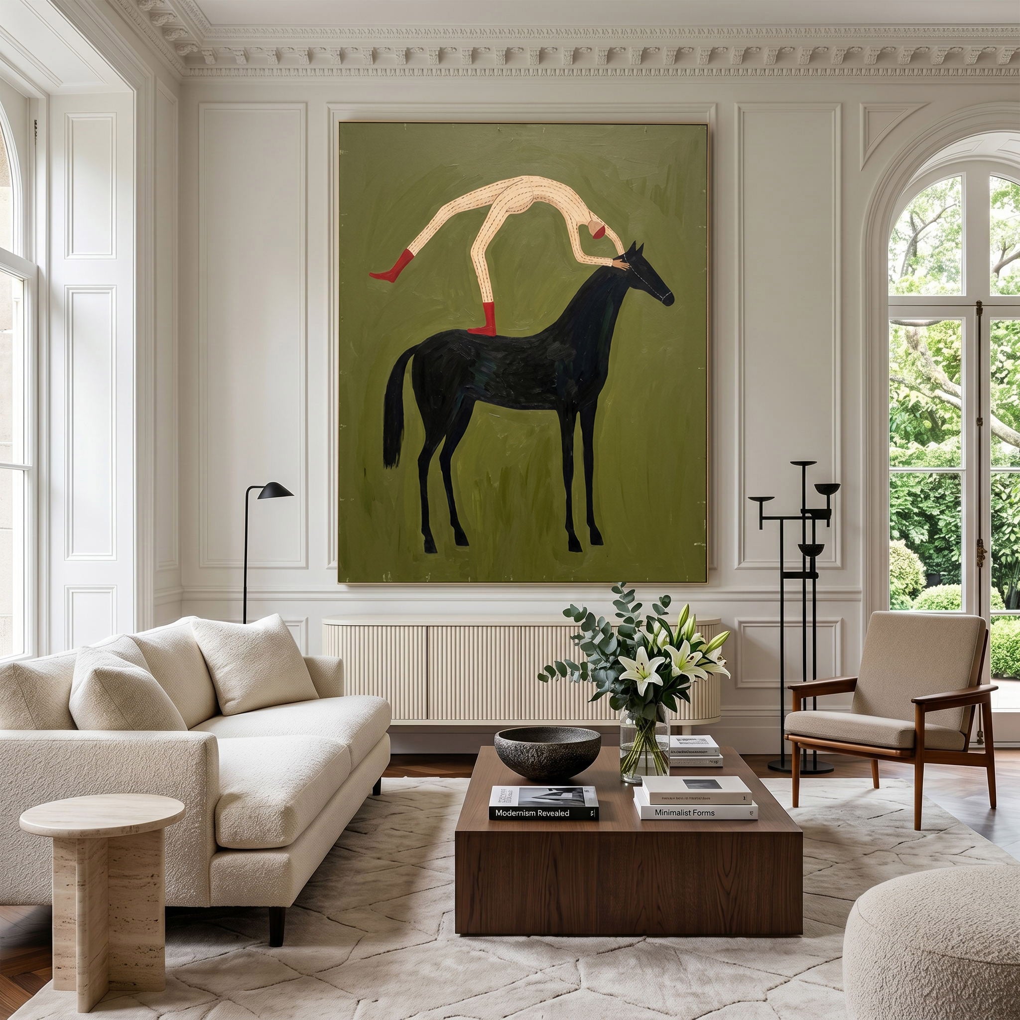 Large Cowboy Horse Wall Art Contemporary Western Oil Painting Hand Painted Artwork